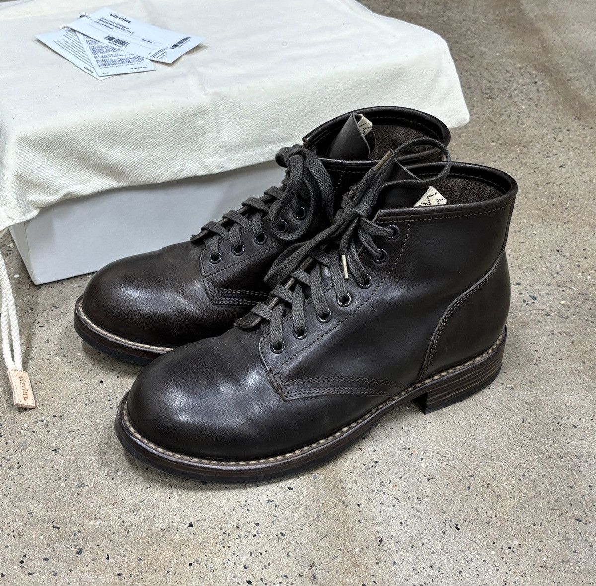Visvim Visvim 24ss Brigadier Boots-Folk Horsehide Dk.brown Size US 9.5 / EU 42-43 - 1 Thumbnail