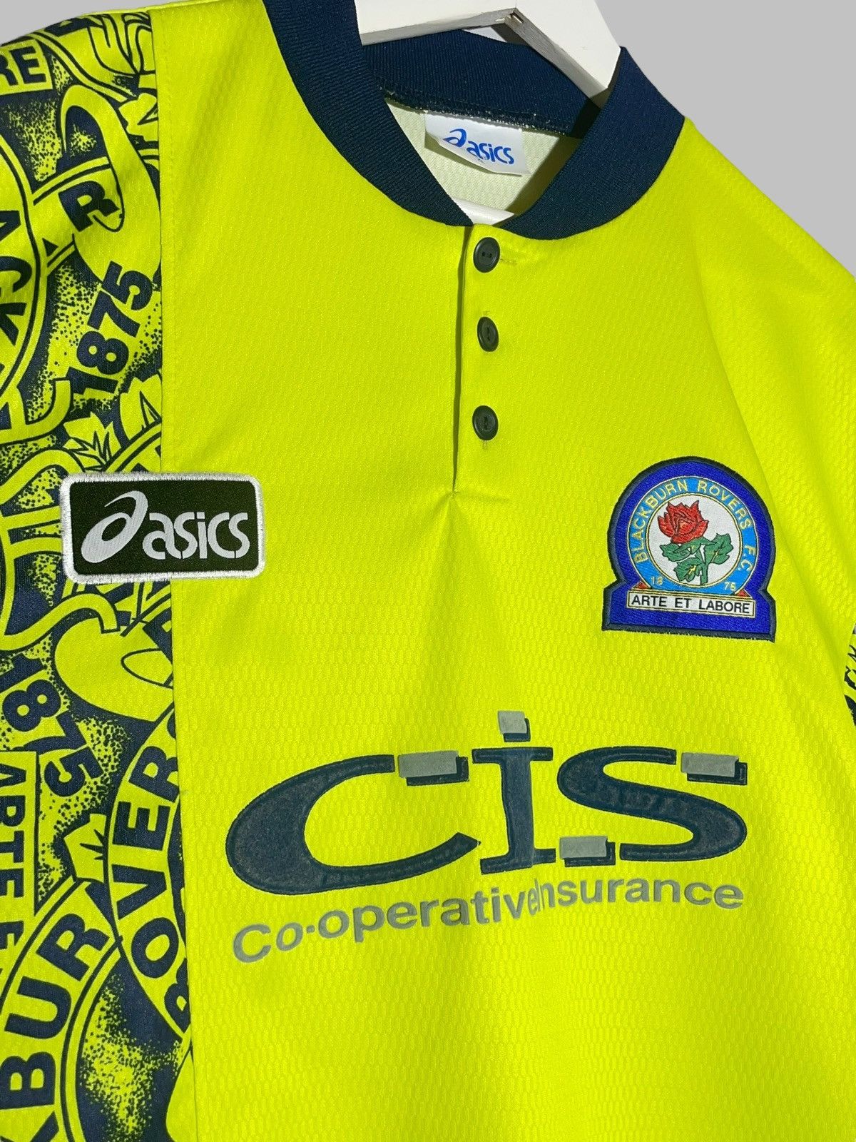 Asics × Vintage Blackburn Rovers ASICS 1996/97 Away Vintage Football Shirt Size US XL / EU 56 / 4 - 3 Thumbnail