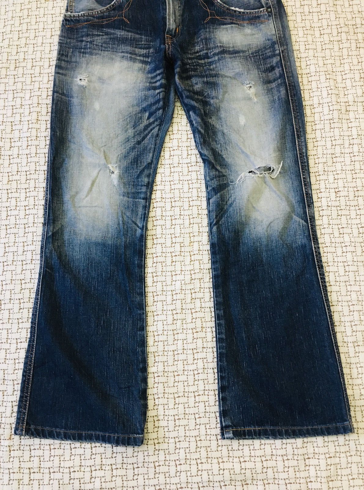 Edwin Edwin Blue Trip Distressed Denim (17) Size US 32 / EU 48 - 3 Thumbnail