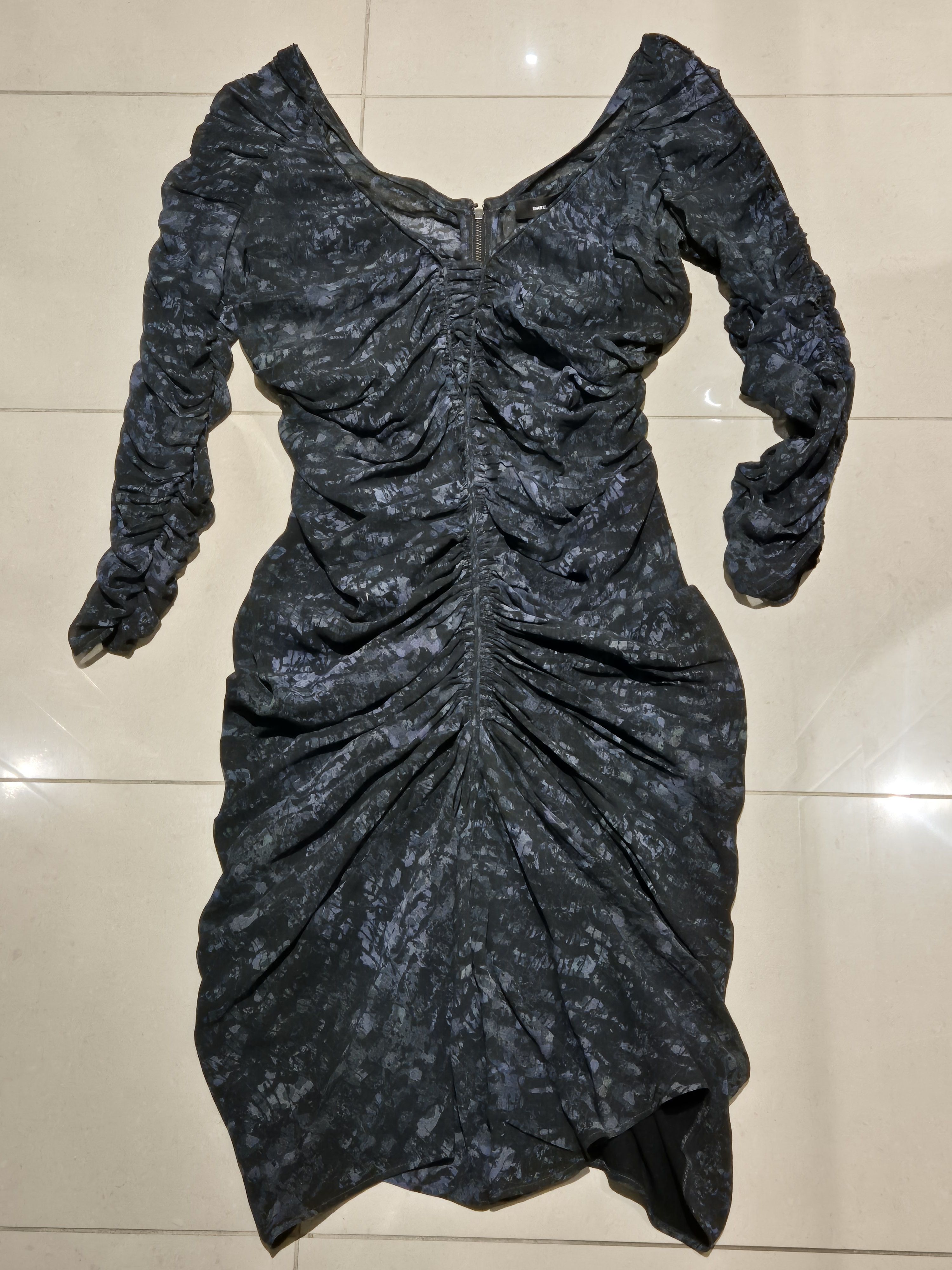 Isabel Marant Isabel Marant ruched 3/4 sleeved printed silk dress Size XS / US 0-2 / IT 36-38 - 7 Thumbnail