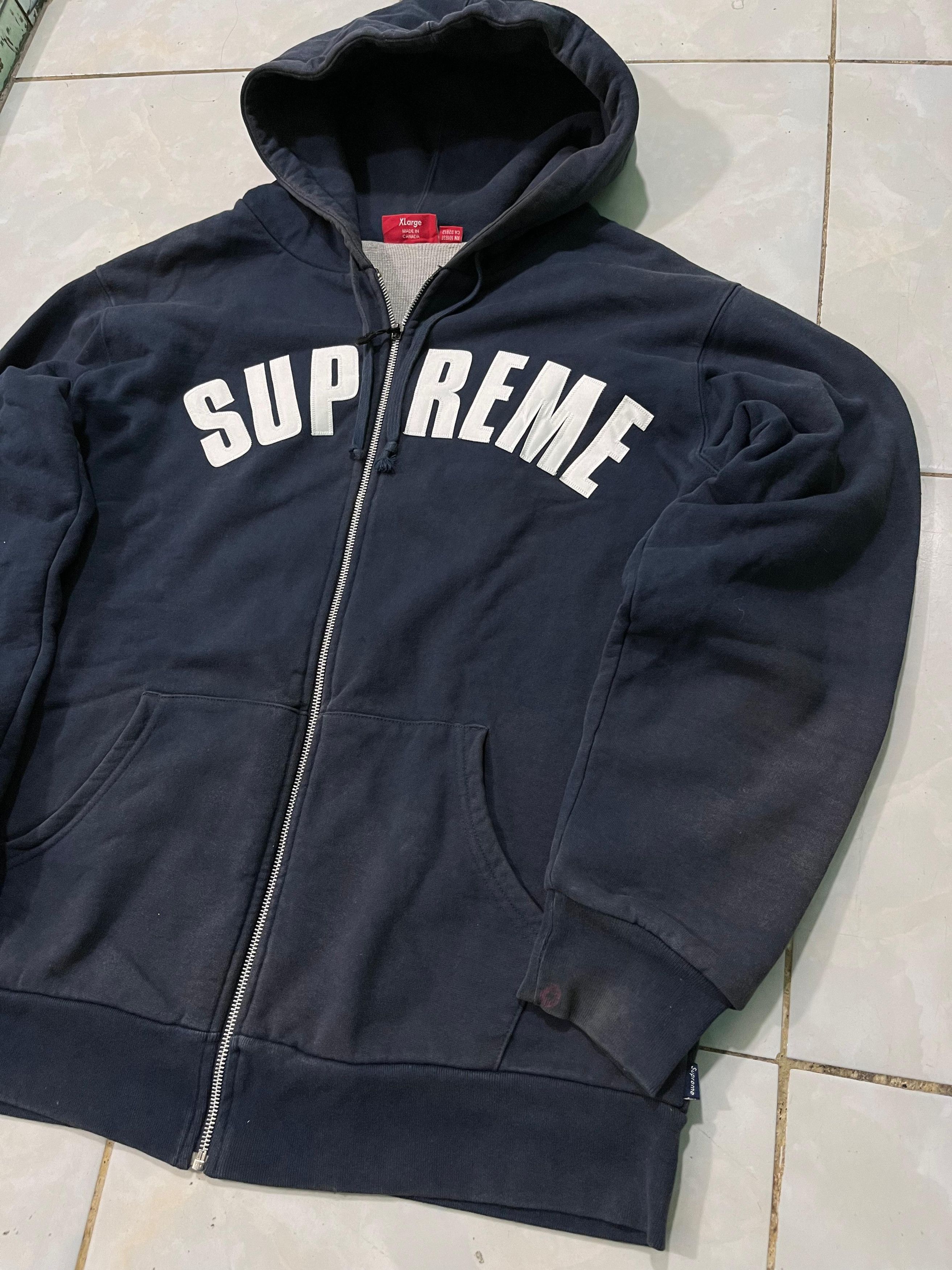 Supreme Supreme Arc Logo Thermal Lined Zip Hoodie Size US XL / EU 56 / 4 - 2 Thumbnail