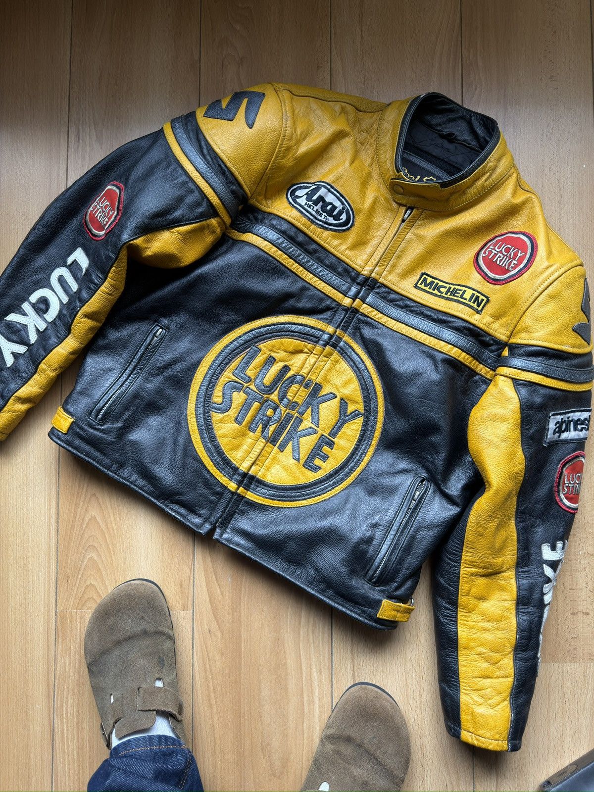 Leather Real leather jacket racing arrow lucky strike arai michelin Size US L / EU 52-54 / 3 - 1 Thumbnail