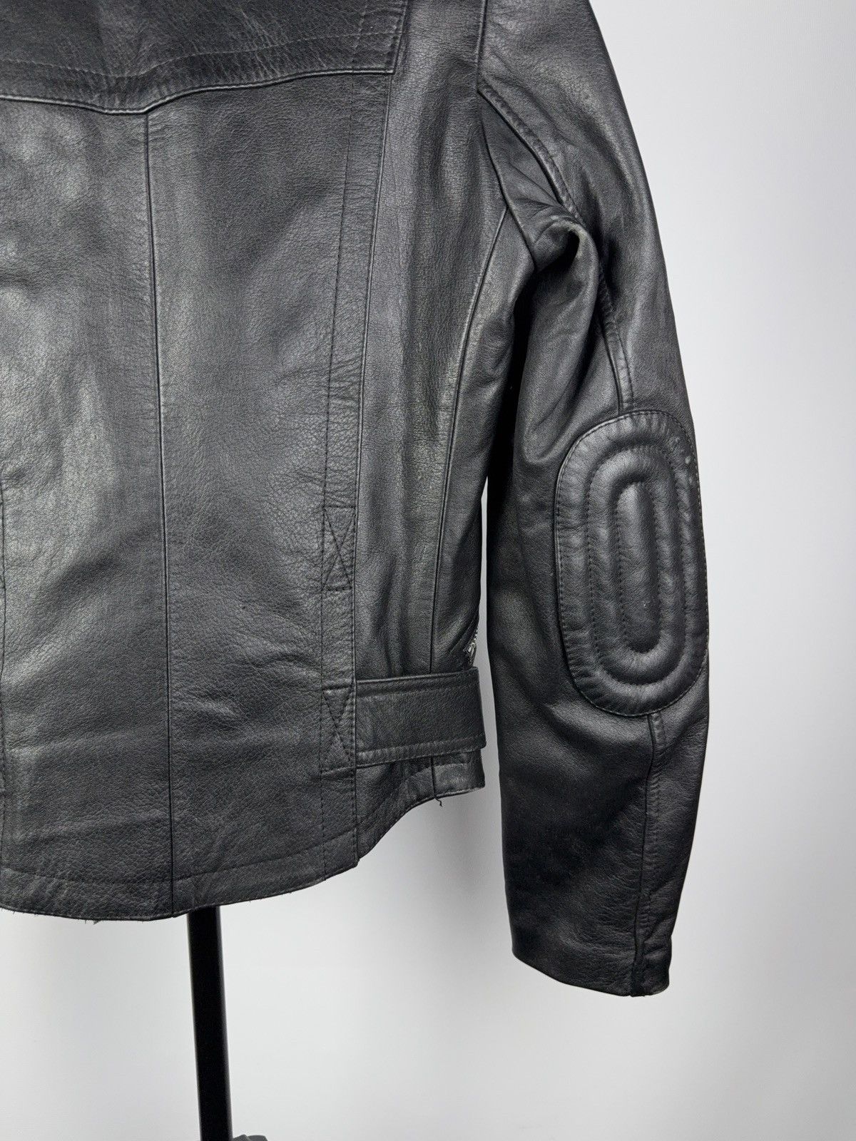 Leather Vintage Genuine Leather MOTO Bomber Jacket Rock Punk Rick Size S / US 4 / IT 40 - 16 Thumbnail