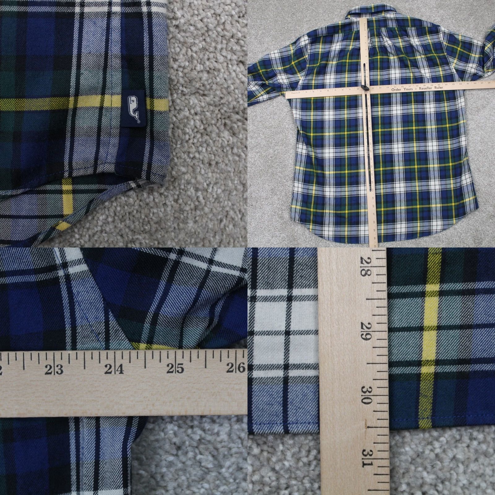 Vineyard Vines Vineyard Vines Shirt Men Large Blue/Yellow/White Slim Fit Crosby L/S Button-Up Plaid Size US L / EU 52-54 / 3 - 8 Thumbnail