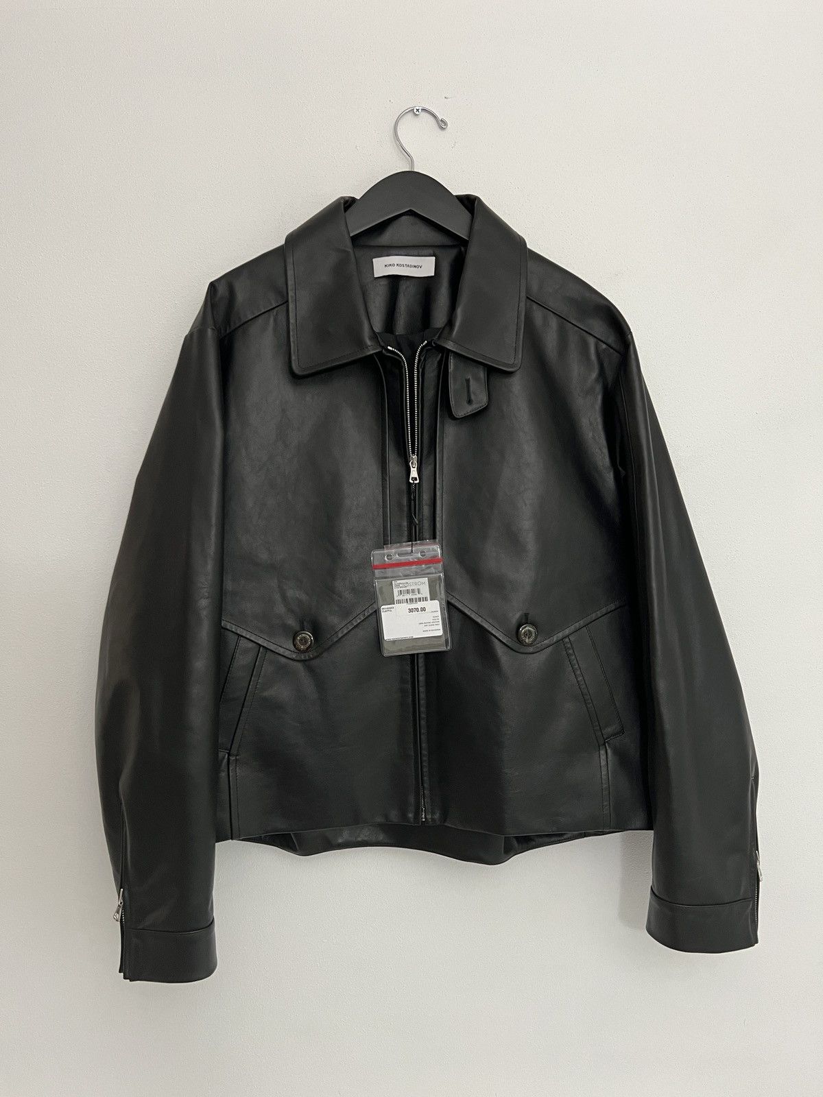 Pre-owned Kiko Kostadinov Murad Leather Bovine Jacket In Black