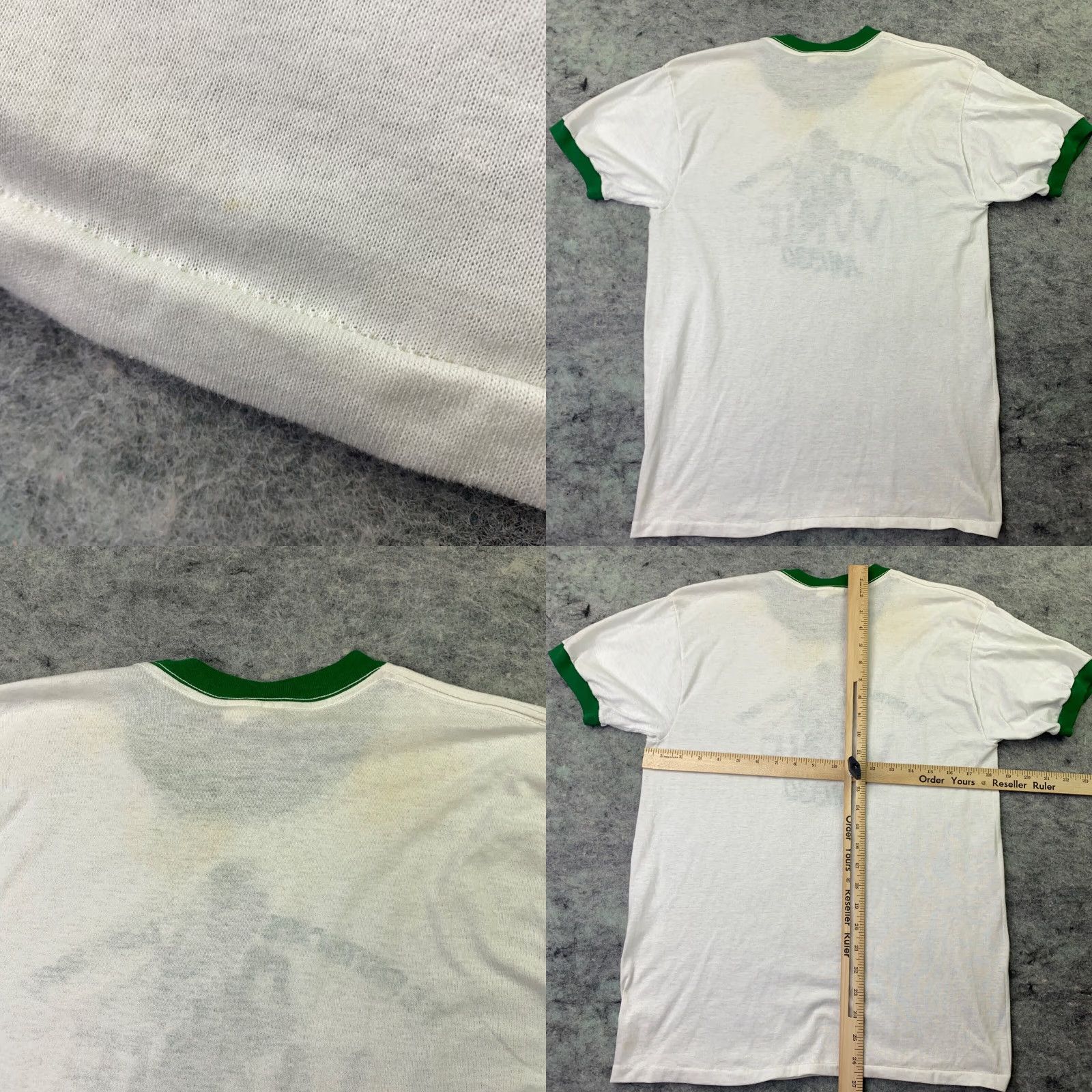 Vintage VTG St Patricks Day Shirt Adult Large White Irish 80s Single Stitch Erie WRIE Shirt Men L White UK? Size US L / EU 52-54 / 3 - 8 Thumbnail