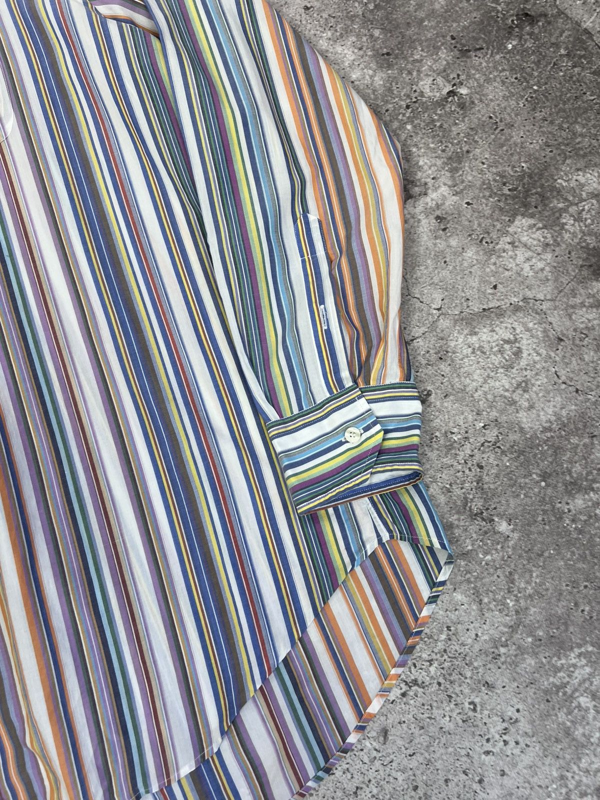 Etro Etro Striped Multicolor Shirt Button Up Long Sleeve Size US XL / EU 56 / 4 - 7 Thumbnail