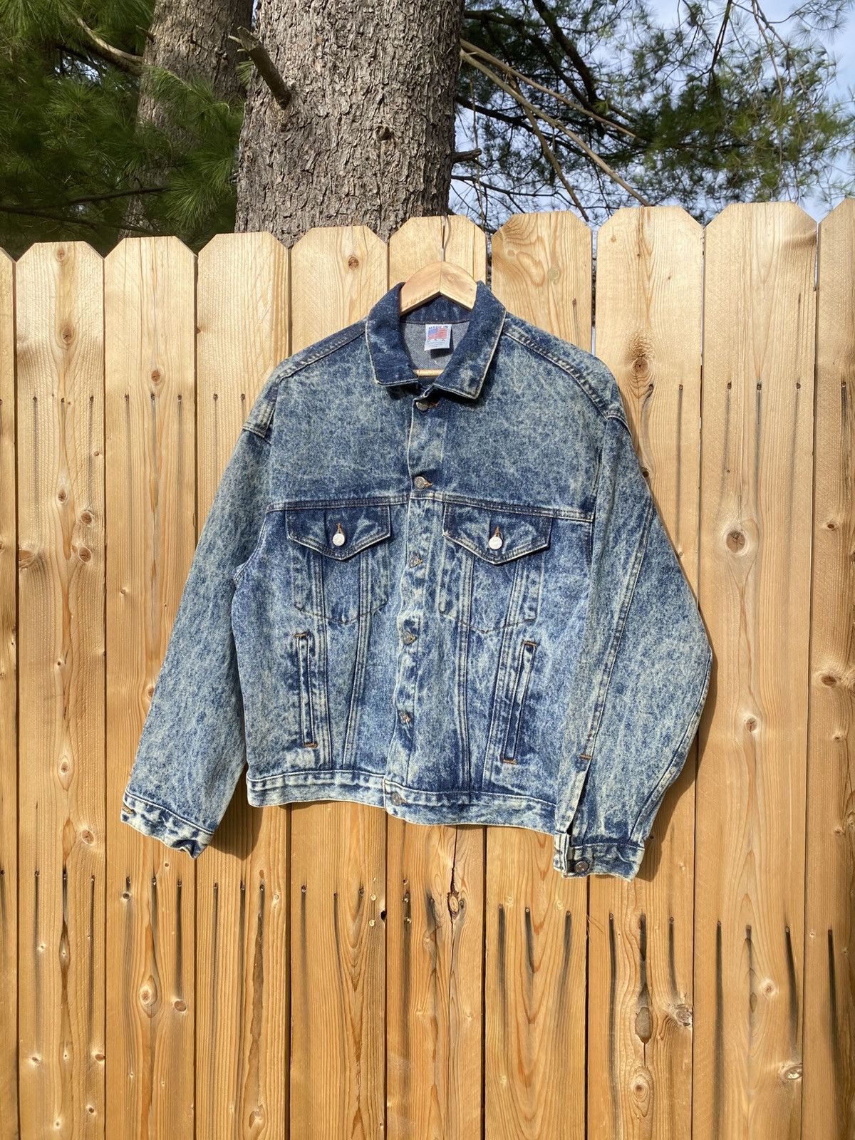 Vintage Vtg Made USA Smith & Wesson Logo Acid Stone Wash Jean Jacket Size US S / EU 44-46 / 1 - 3 Thumbnail