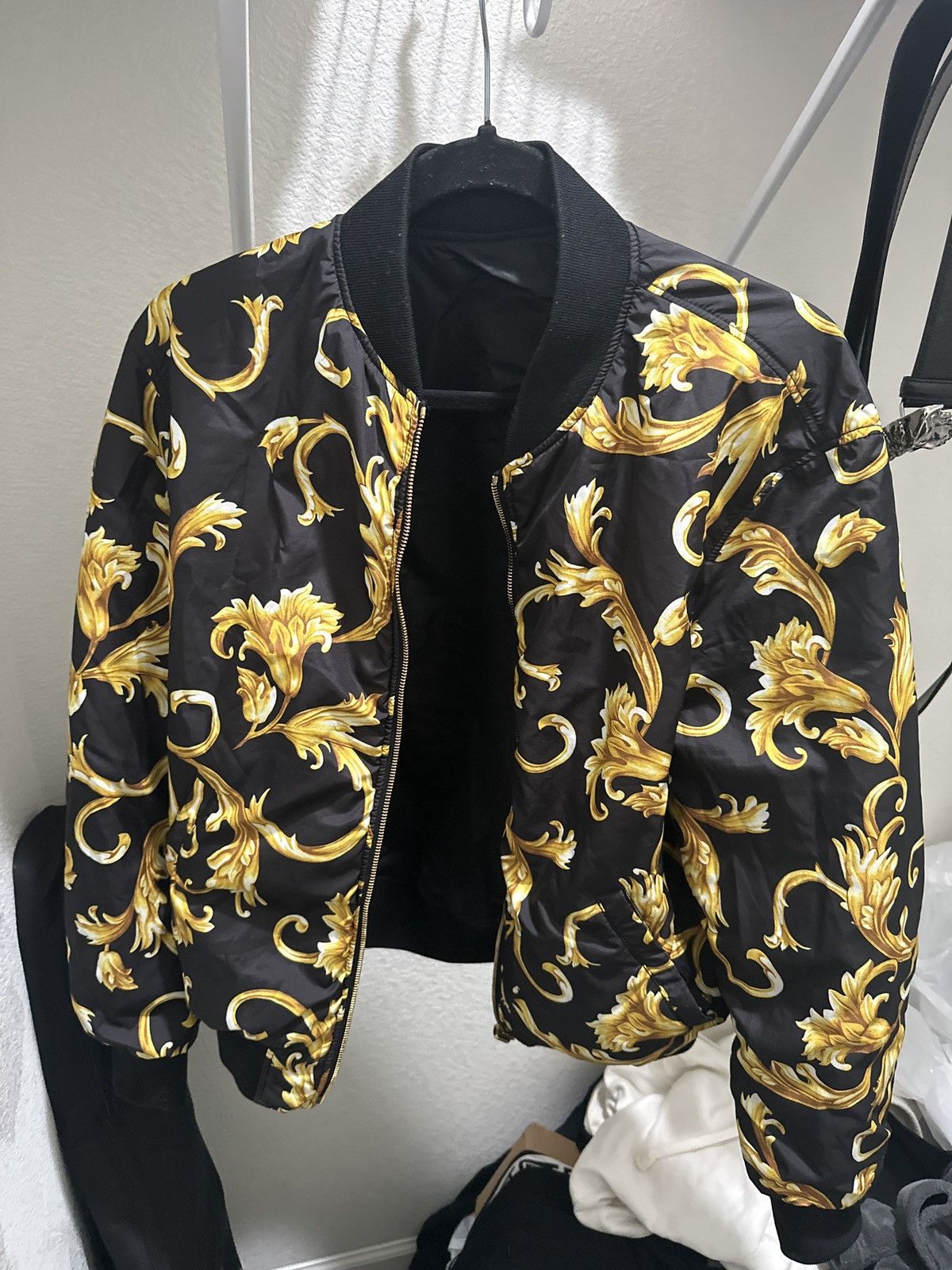 Versace Versace Black Baroque Reversible Bomber Size US M / EU 48-50 / 2 - 2 Thumbnail