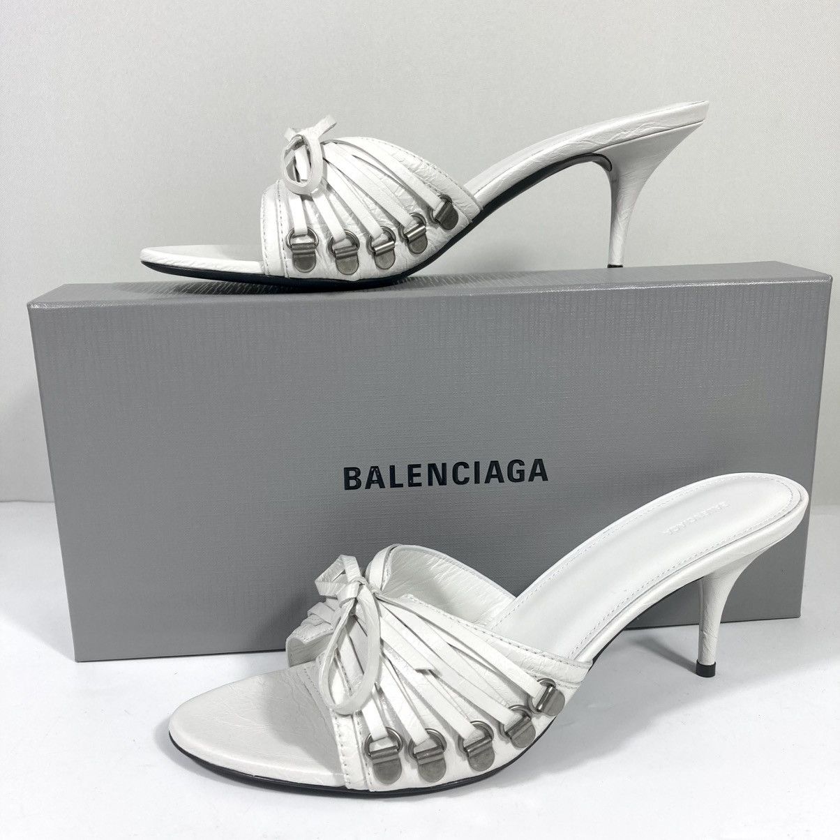Balenciaga Balenciaga Cagole High Heel Slide Sandals Optic White 40 Size US 10 / IT 40 - 3 Thumbnail
