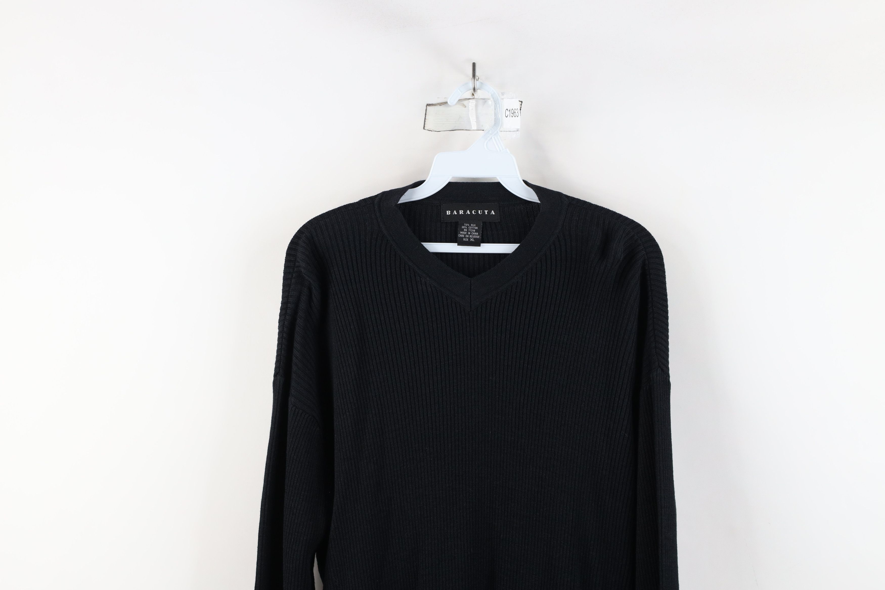 Vintage Vintage 90s Streetwear Silk Blend Ribbed Knit Sweater Size US XL / EU 56 / 4 - 2 Thumbnail