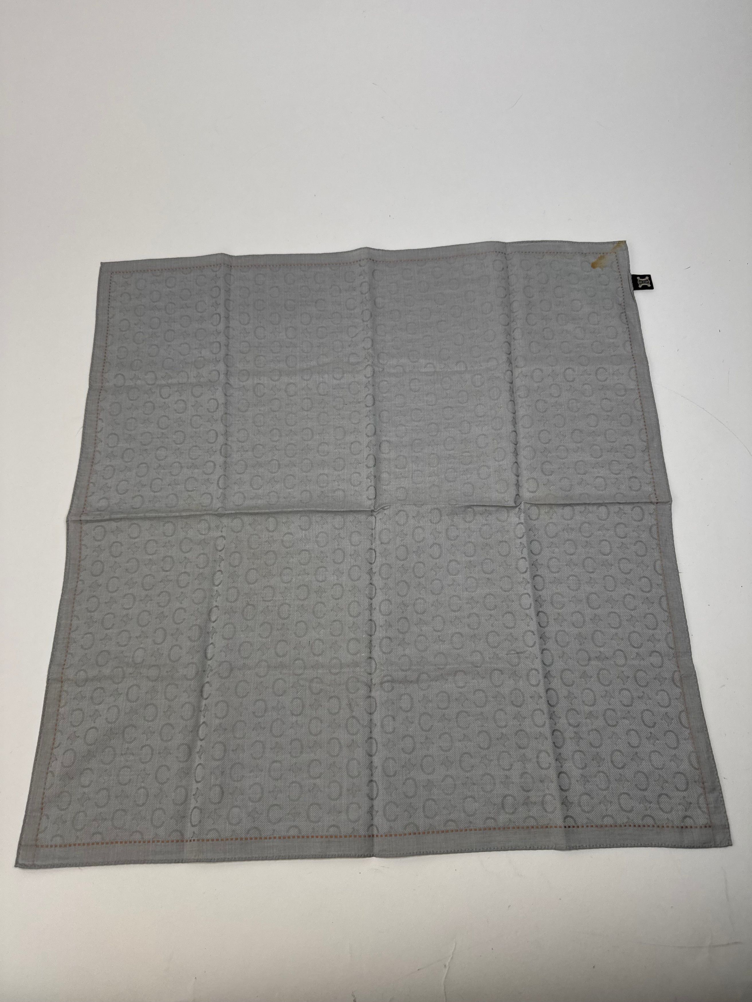 Celine Vintage C Monogram Scarf Silver Black Size ONE SIZE - 1 Thumbnail
