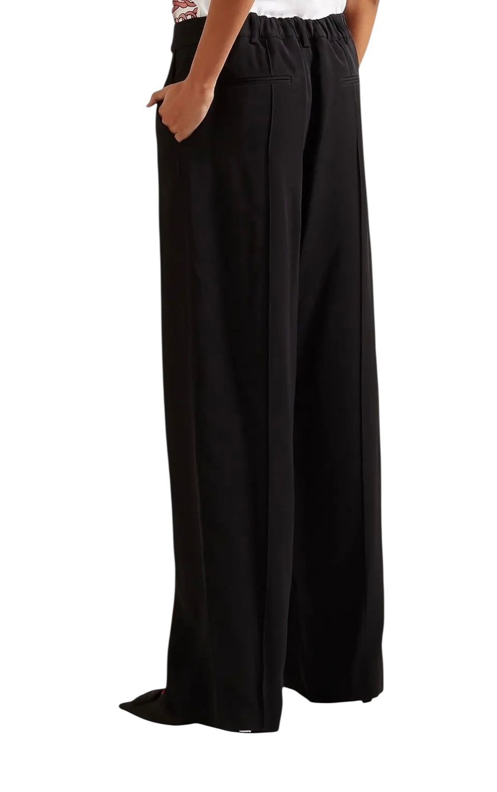 Marni Marni Satin Trimmed Crepe Wide Leg Pants Size 30" / US 8 / IT 44 - 2 Thumbnail
