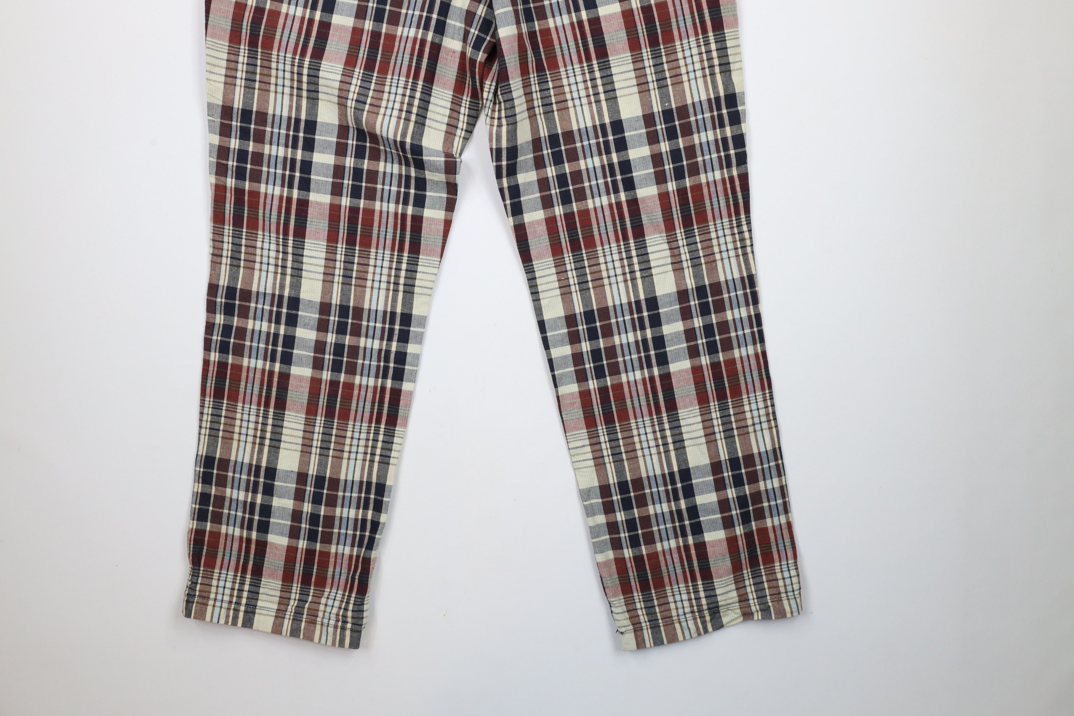 Lands' End × Vintage Vintage 90s Lands End Front Linen Blend Chino Pants Plaid Size US 34 / EU 50 - 13 Thumbnail