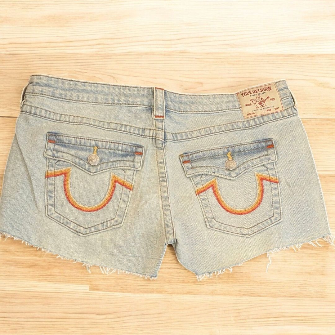 True Religion New TRUE RELIGION Joey Low Rise Cut Offs Denim Shorts 32 Size 32" / US 10 / IT 46 - 3 Thumbnail