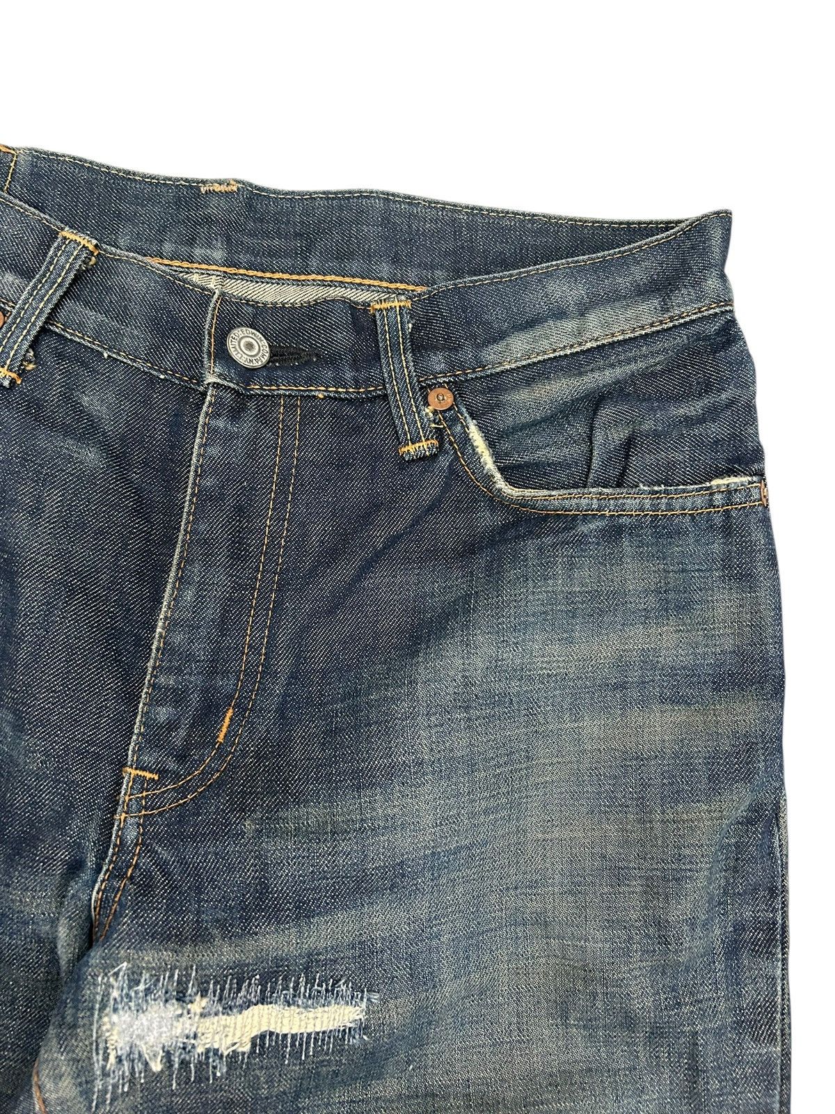 Edwin × Hysteric Glamour × Japanese Brand Vintage Edwin 800SX Flare Washed Ripped Texture Distressed Size US 29 - 13 Thumbnail