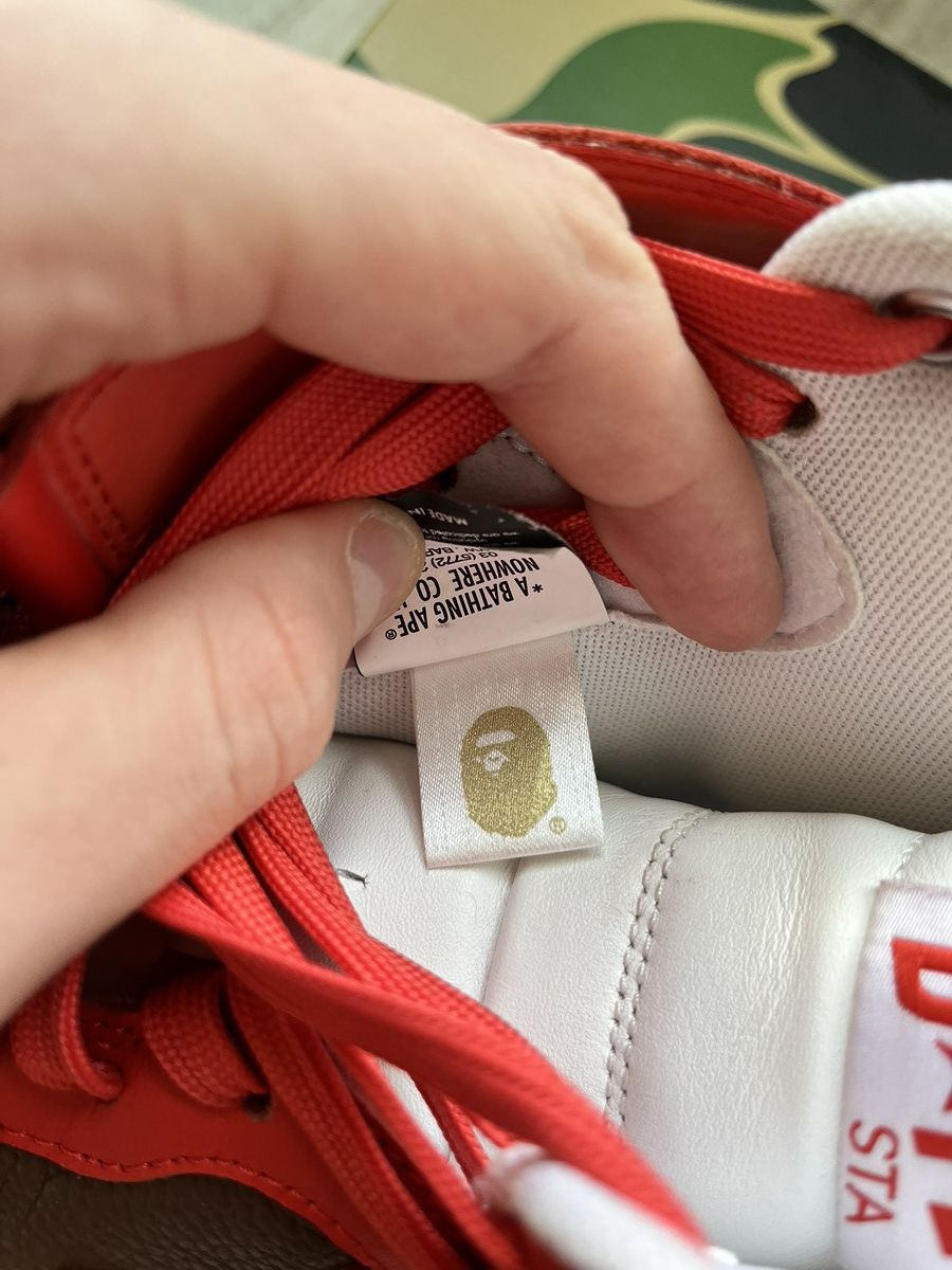 Bape A Bathing Ape Bape Sta Mid Red White Brown Sneakers US 10 Size US 10 / EU 43 - 15 Thumbnail
