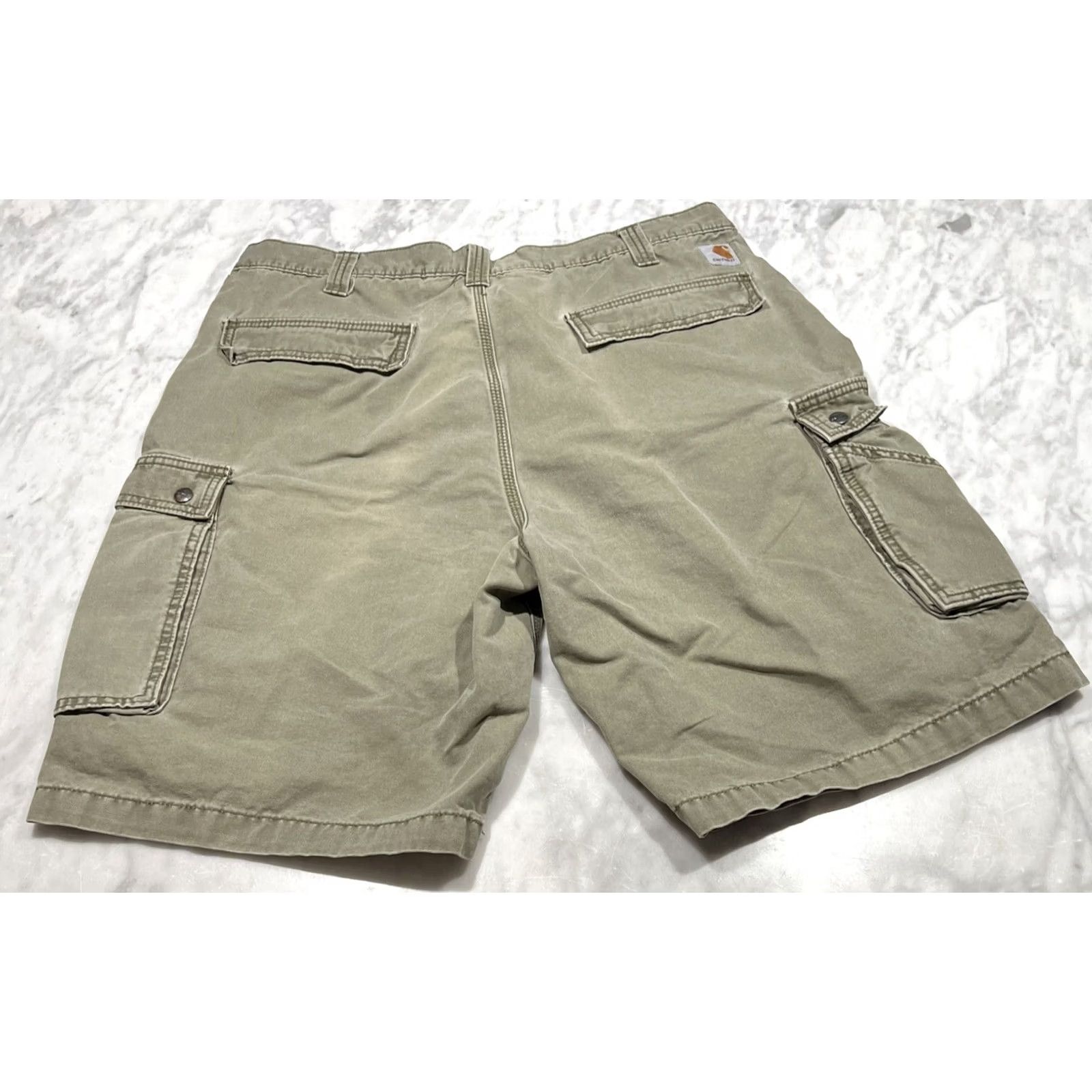 Carhartt Carhartt Mens Cargo Shorts - Green Canvas Workwear Size US 40 / EU 56 - 3 Thumbnail