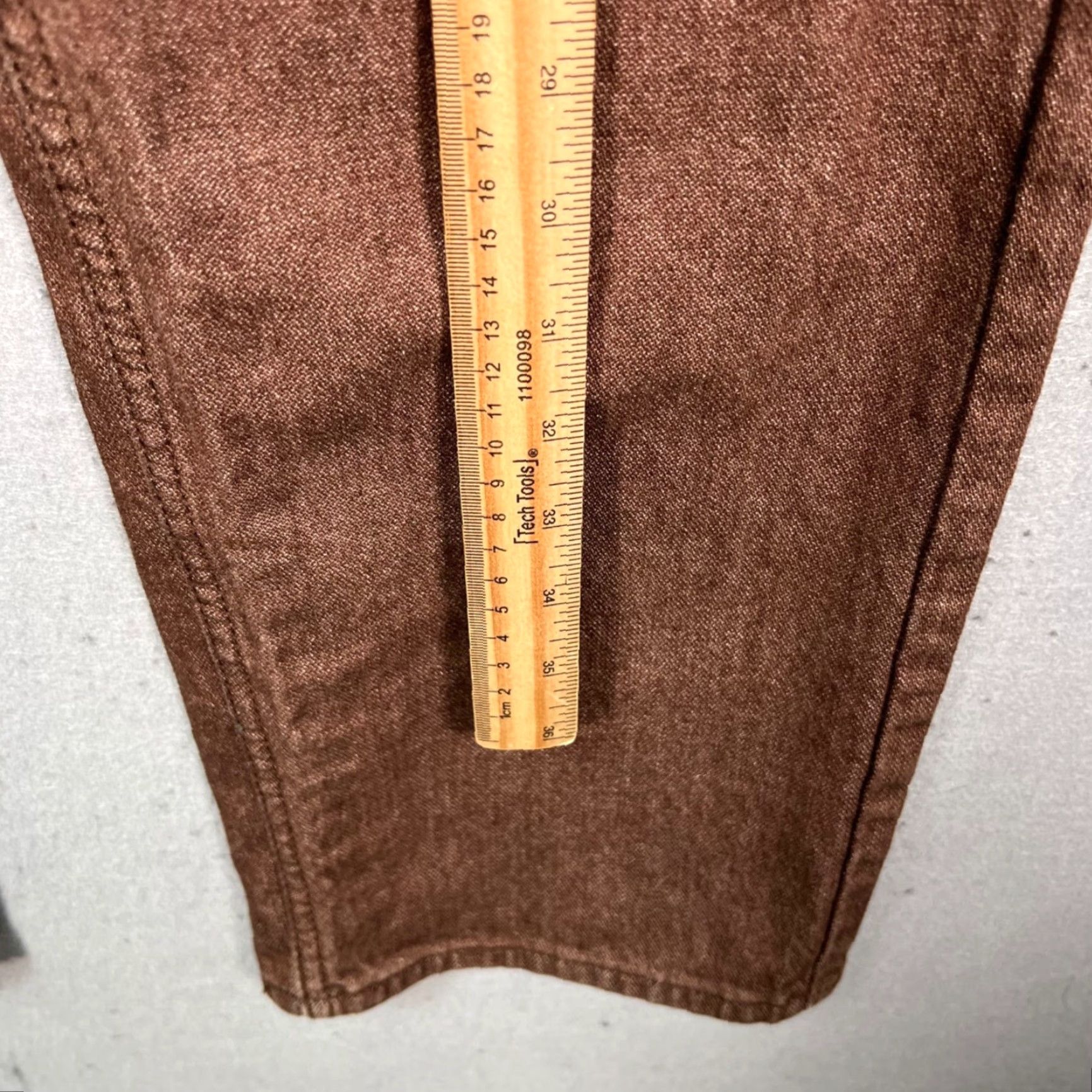 Uniqlo Uniqlo Womens Jeans 23 Brown Straight-Leg Cotton Denim 5-Pocket Inseam 31 High Rise Vintage No Size 40" / US 18 - 6 Thumbnail