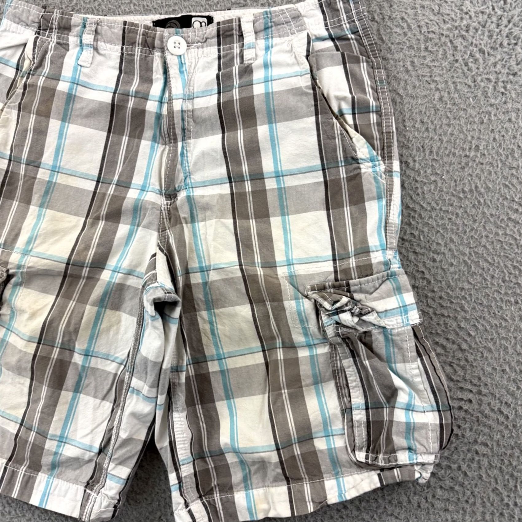Ocean Pacific VINTAGE Ocean Pacific Shorts Mens 30 Blue Plaid Cargo Skate Surf Casual Y2K Size US 33 - 2 Thumbnail