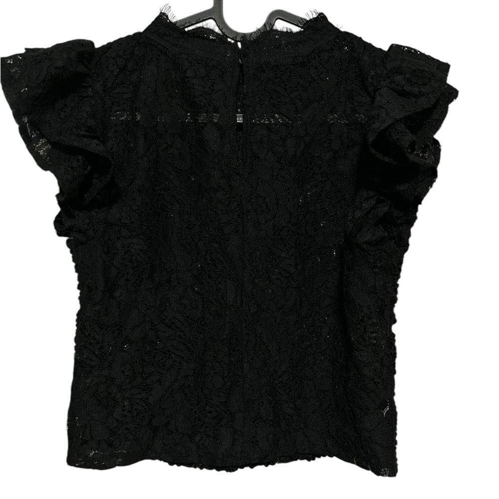 Designer NWOT Zara Black Lace Blouse Size XS / US 0-2 / IT 36-38 - 3 Thumbnail
