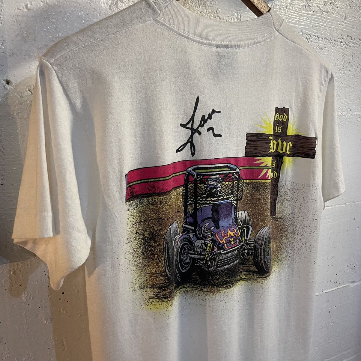 NASCAR Vintage Jan Opperman World Of Outlaws T-Shirt - Medium - USA Size US M / EU 48-50 / 2 - 7 Thumbnail