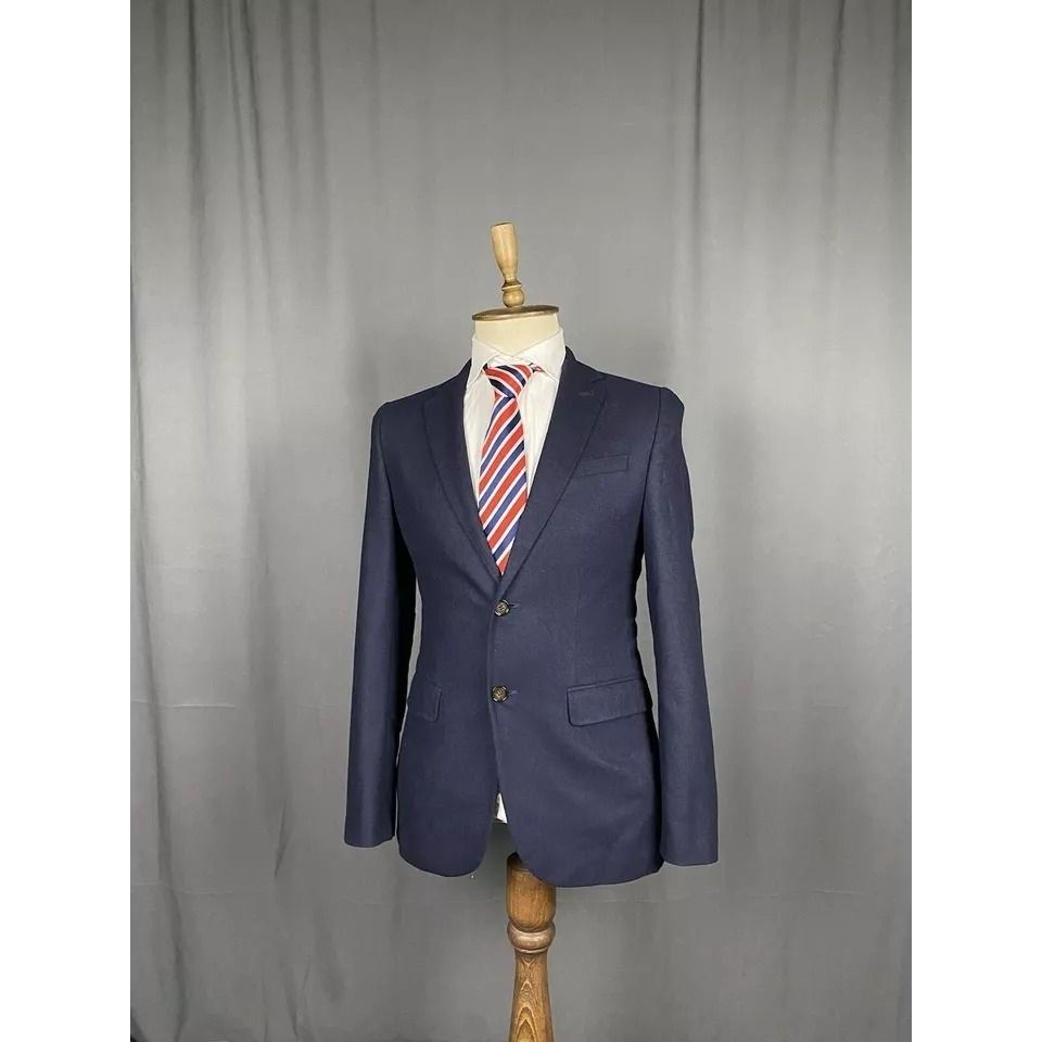 Ted Baker MINT! Ted Baker Men's Blue Wool Blazer Sportcoat Jacket Size Size 48R - 3 Thumbnail