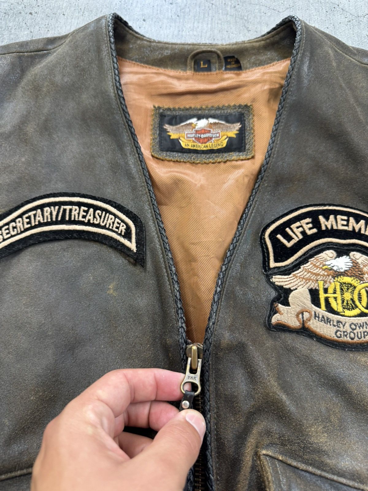 Harley Davidson RARE Vintage 90s Harley Davidson Leather Vest Size US L / EU 52-54 / 3 - 6 Thumbnail