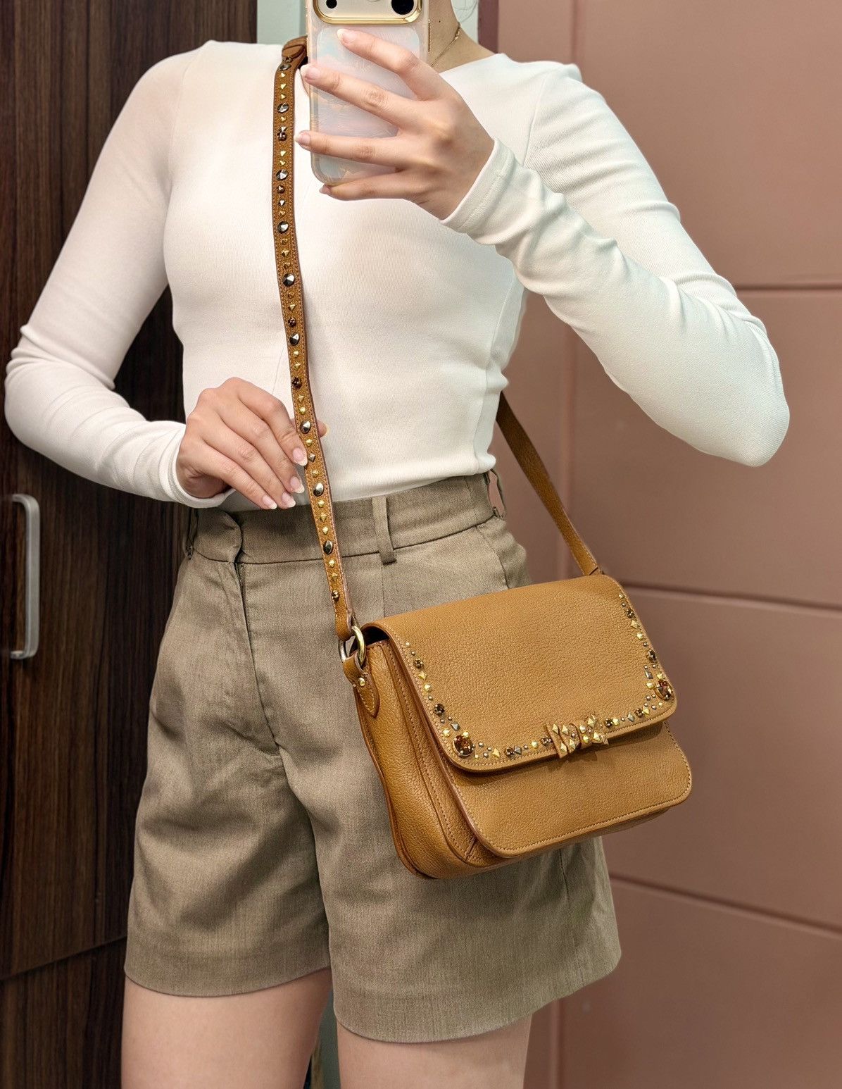Miu Miu Authentic MIU MIU Madras Brown Crystals Crossbody Sling Bag Size ONE SIZE - 1 Thumbnail