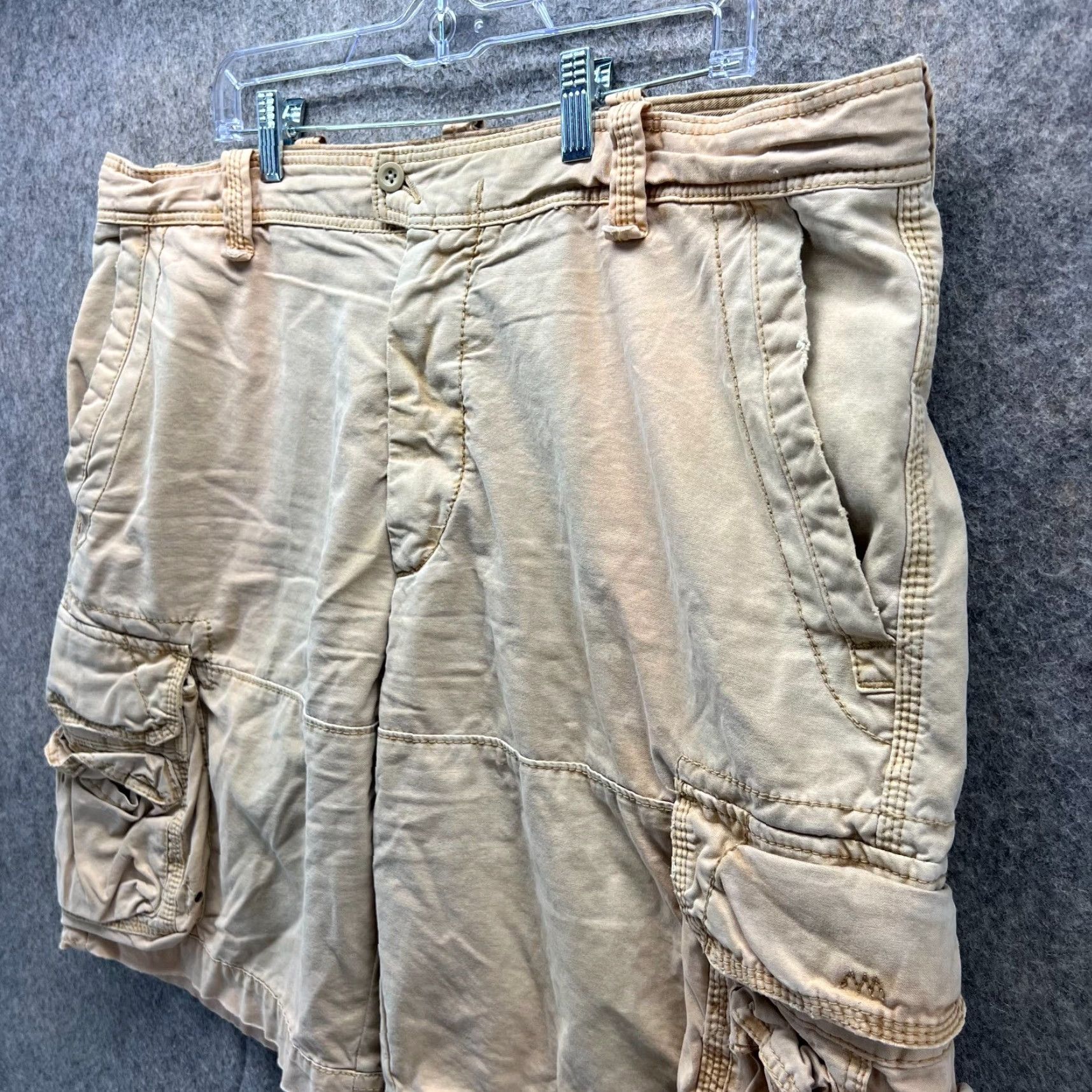 Polo Ralph Lauren VINTAGE Polo Ralph Lauren Shorts Mens 40 Khaki Cargo Tan Beige Cotton Fadded Size US L / EU 52-54 / 3 - 6 Thumbnail