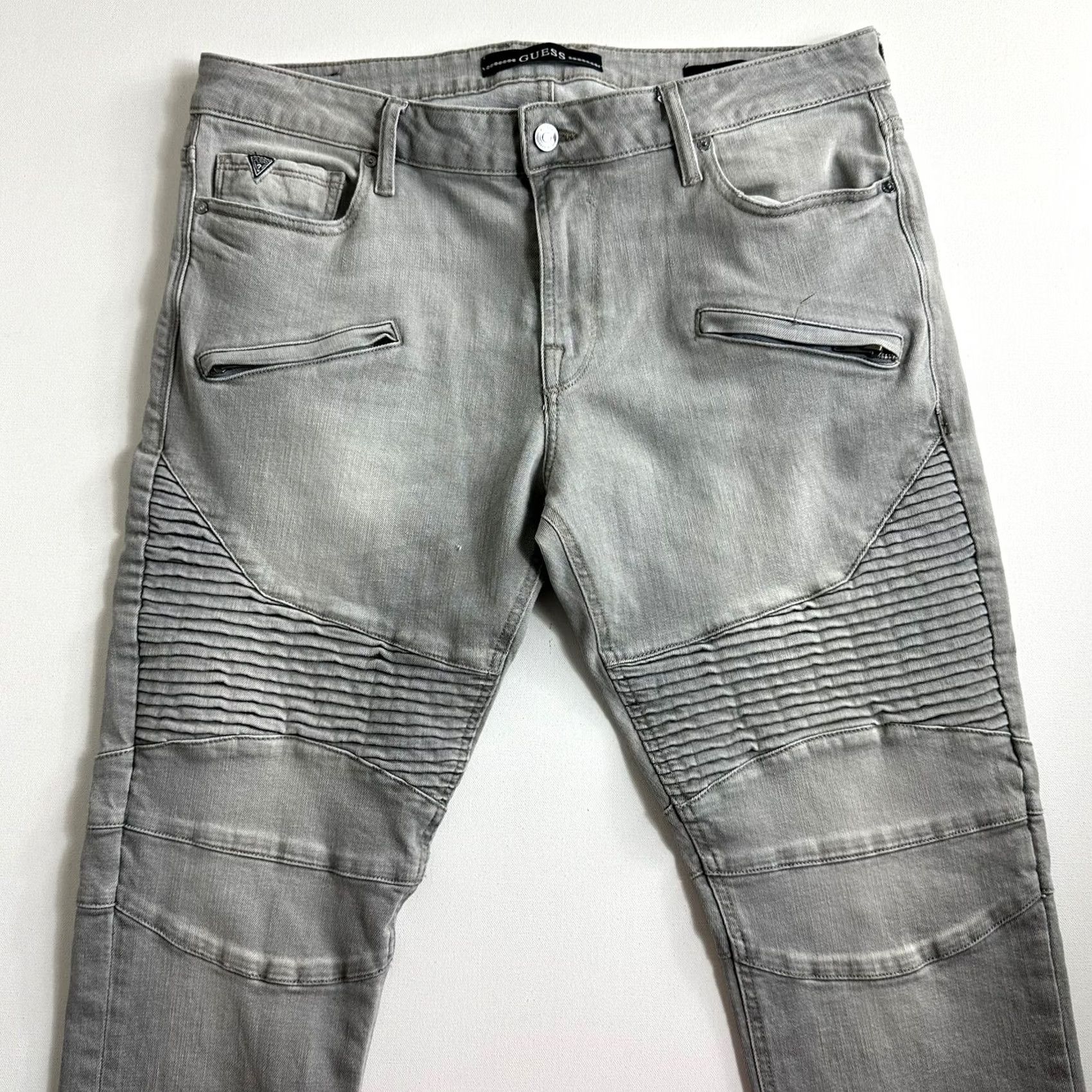 Guess GUESS Jeans Men 38x31 Denim Slim Tapered Zipper Mid Rise Gray | Regular Inseam 31 in Denim Size US 38 / EU 54 - 3 Thumbnail