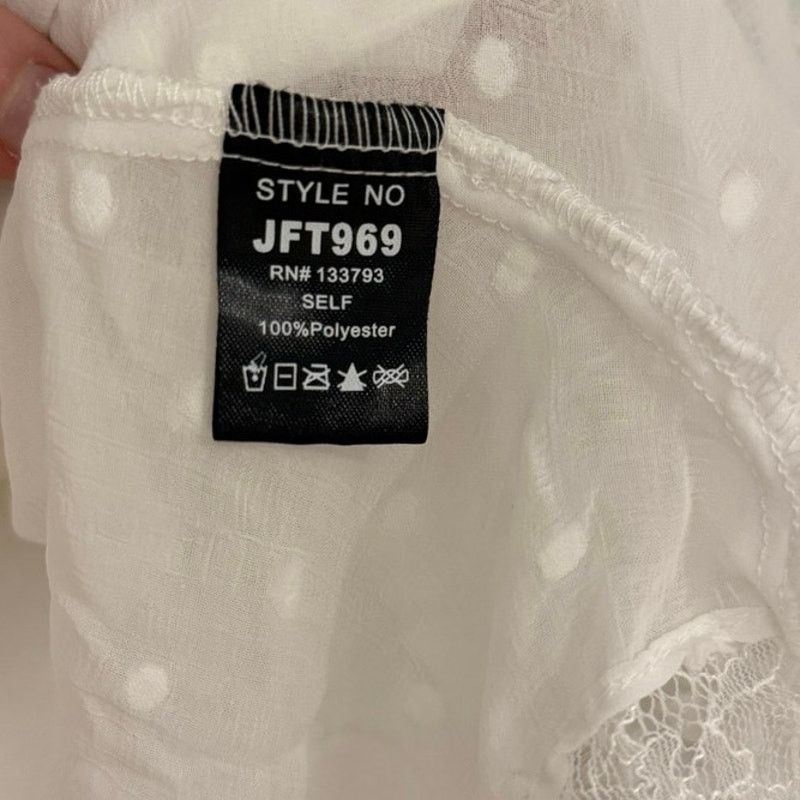 Other POL Swiss Dot Boho Cottagecore White Ruffle Lace Top NWOT Size S / US 4 / IT 40 - 6 Thumbnail