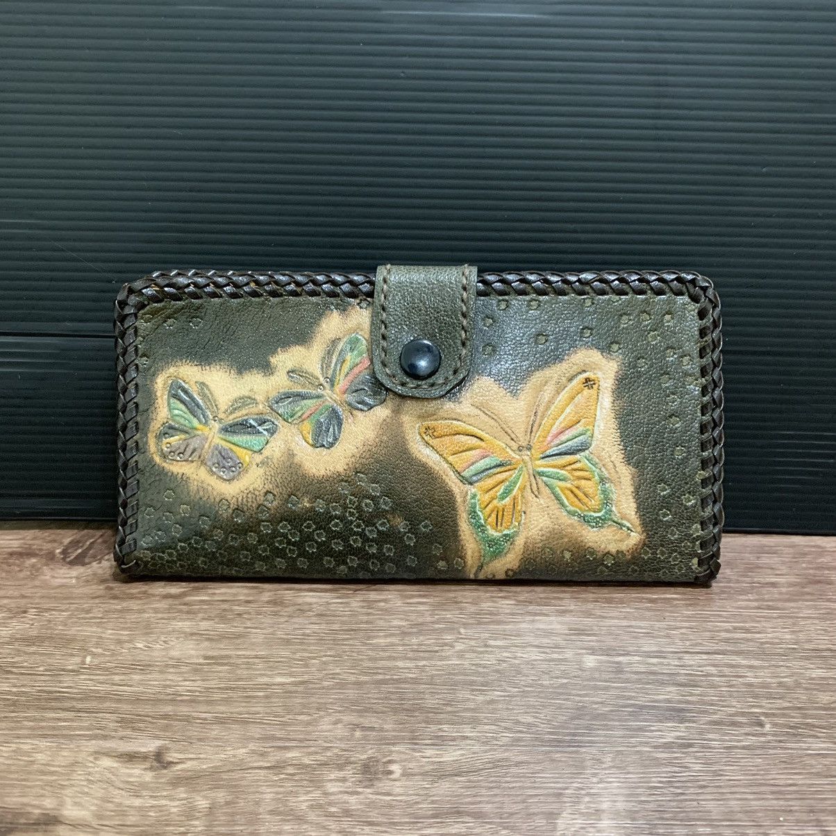 Vintage Vintage Butterfly Embroided Leather Wallet Size ONE SIZE - 1 Thumbnail