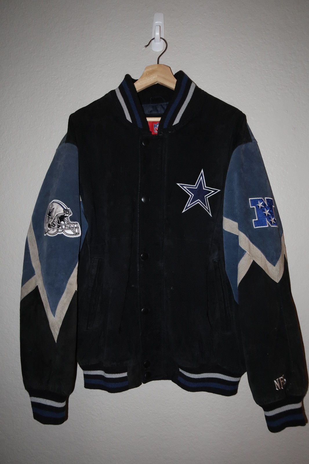 Vintage NFL Dallas Cowboys Suede Leather Jacket—L