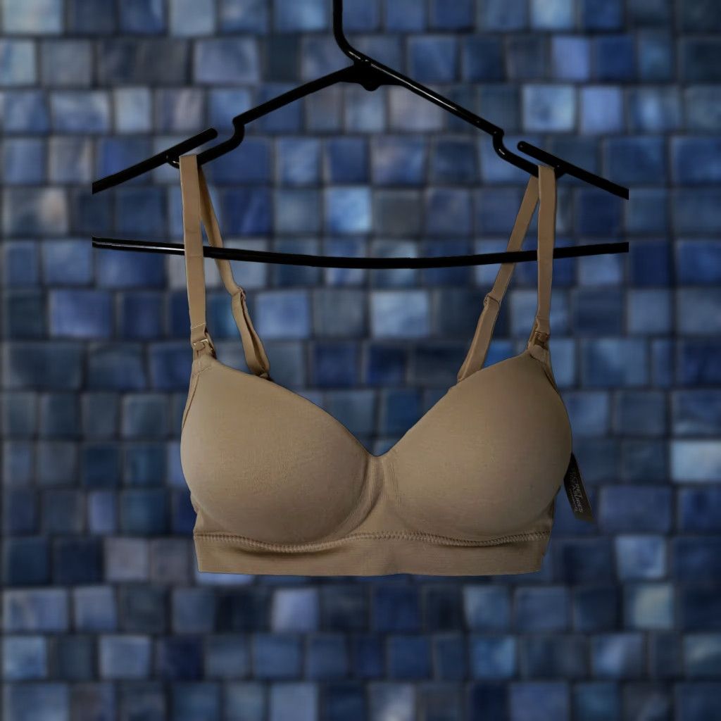Vintage Secret Treasures Maternity Bra Women's Small Tan Padded Wirefree in Brown