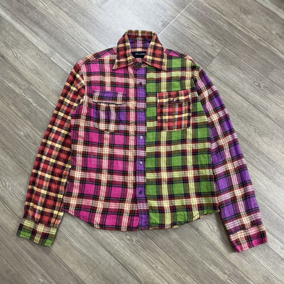Number (N)ine 2000s Breathmint Patchwork Plaid Western Distressed Shirt Size US M / EU 48-50 / 2 - 1 Thumbnail