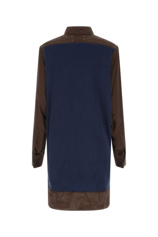 Maison Margiela o1y0625 Shirt Dress in Blue/Brown Size XS / US 0-2 / IT 36-38 - 2 Thumbnail