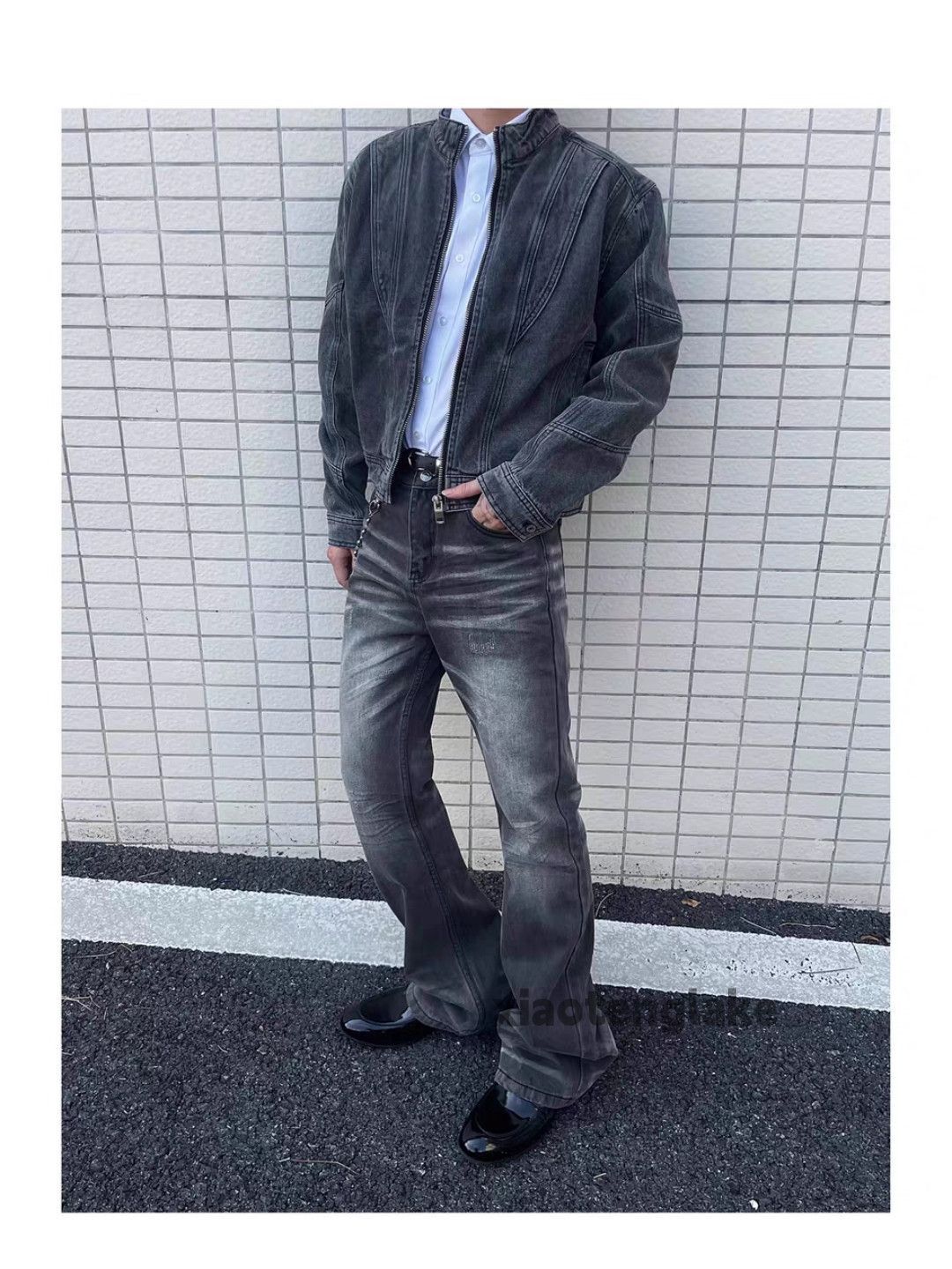 Unisex utility punk hiphop yuppie bootcut flared jeans