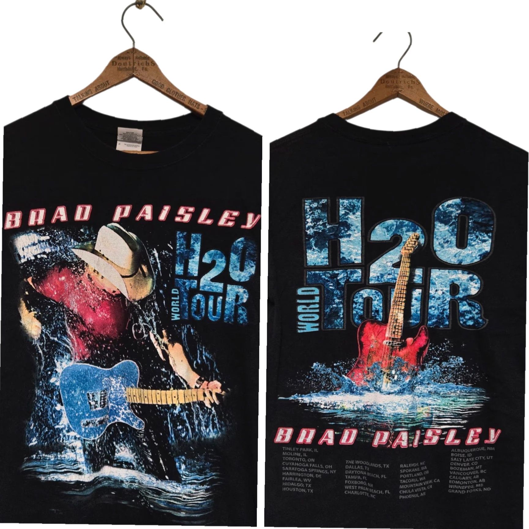 Gildan Brad Paisley H2O World Tour T-Shirt Small Concert Black Men Music Shirt 2010 Guitar Country Size US S / EU 44-46 / 1 - 2 Thumbnail