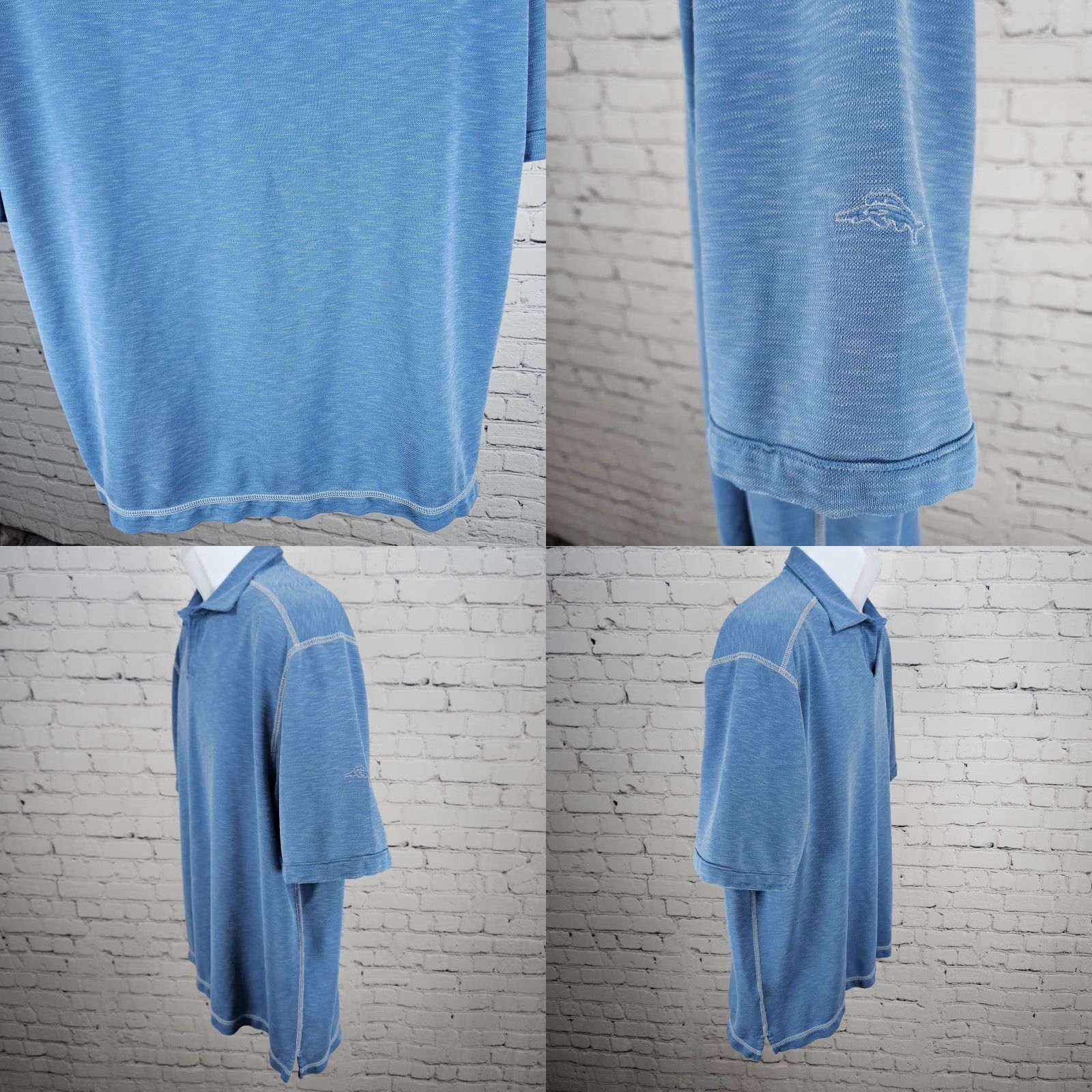 Tommy Bahama Tommy Bahama Polo Shirt Blue Embroidered Fish Short Sleeve Spread Collar L Men Size US L / EU 52-54 / 3 - 8 Thumbnail