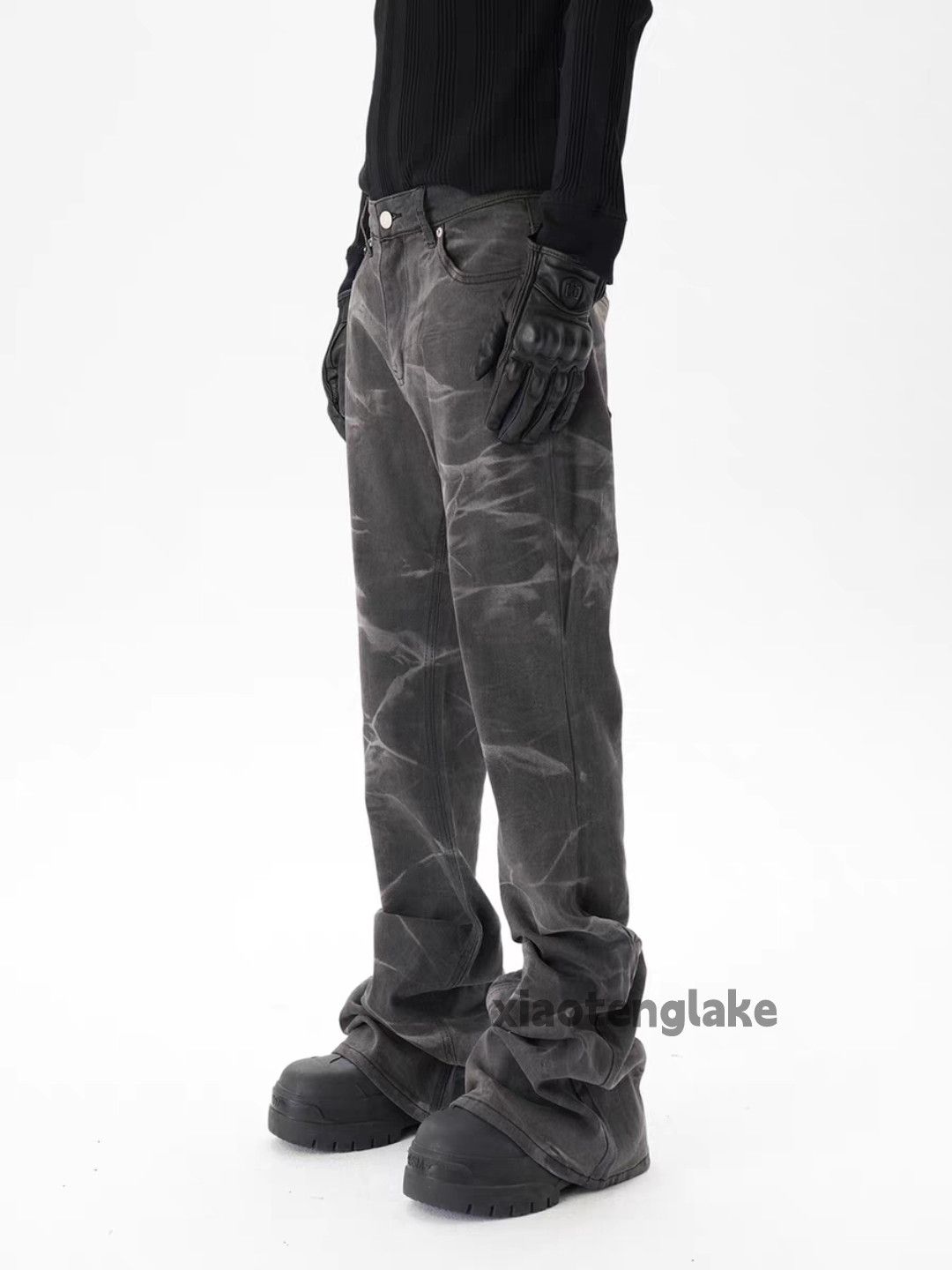 Jean ltx vintage washed faded punk grunge hiphop flared jeans Size US 31 - 6 Thumbnail
