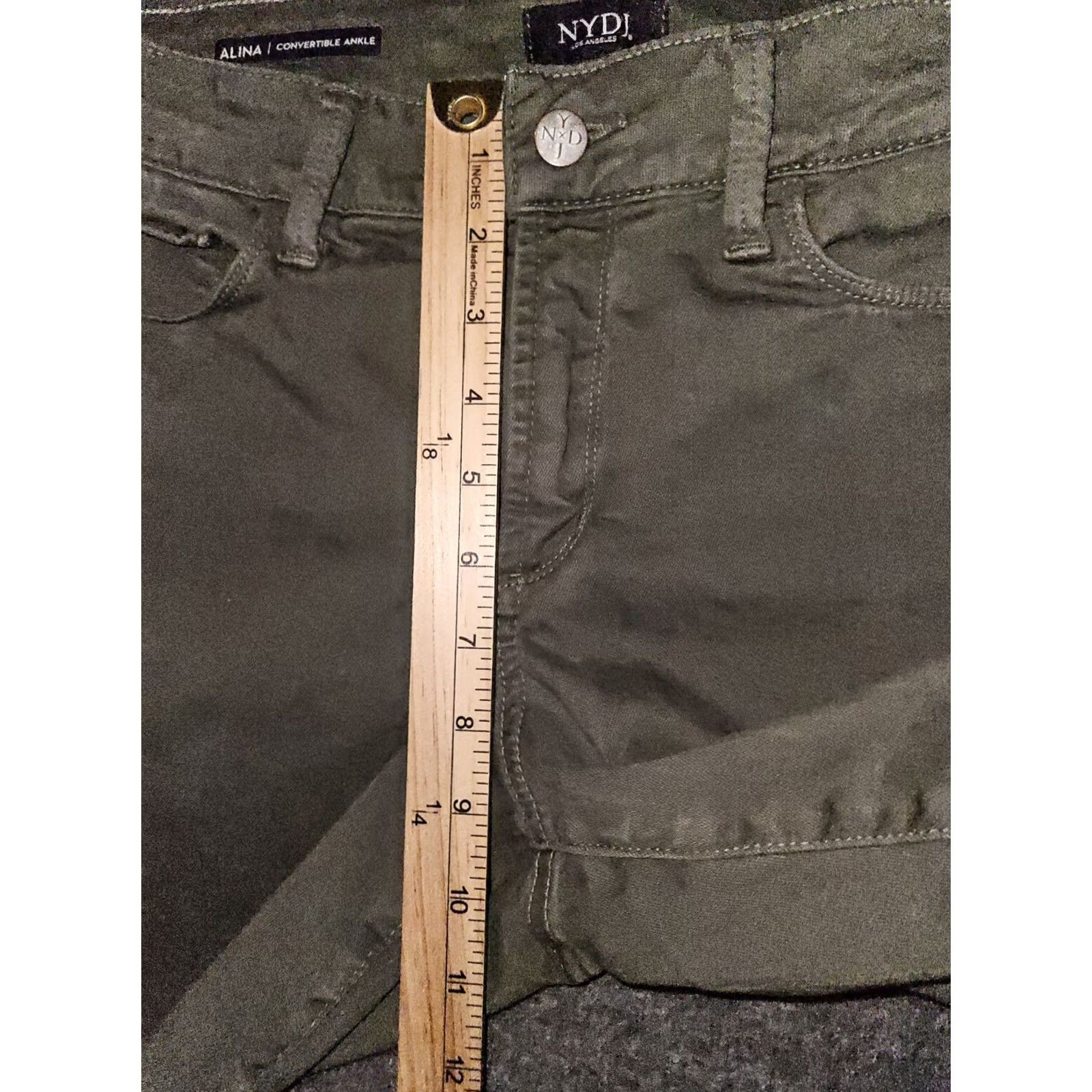 NYDJ NYDJ Jeans Women's 6 Olive Green Mid Rise Ankle NYDJ Alina Convertible Denim Size 28" / US 6 / IT 42 - 5 Thumbnail
