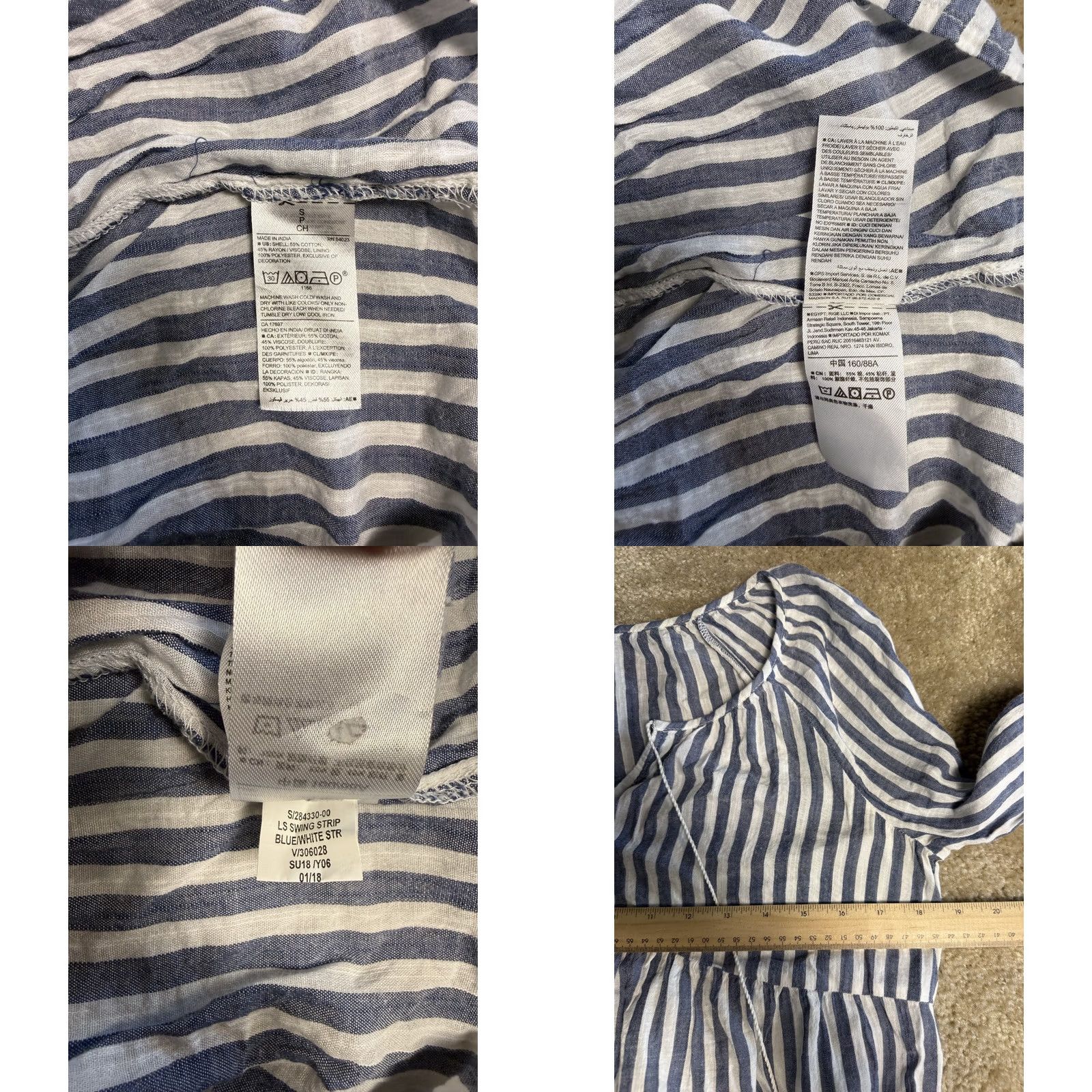 Old Navy Old Navy Womens Nautical Striped Midi Swing Shirt Dress Size S F422 Size S / US 4 / IT 40 - 8 Thumbnail