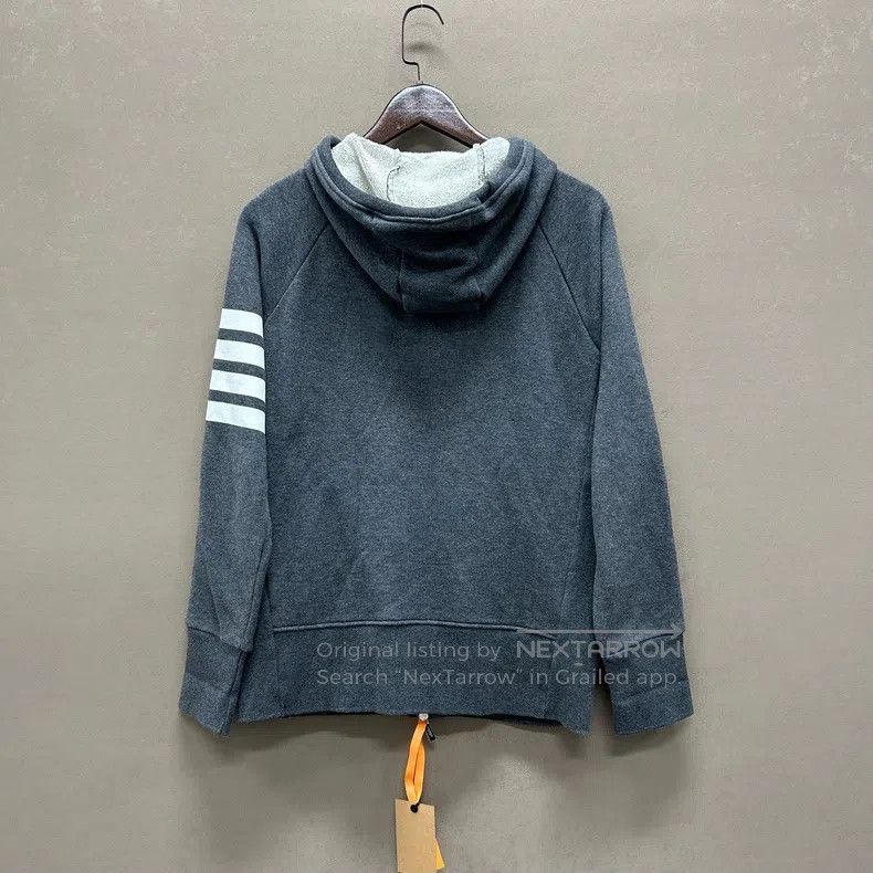 Thom Browne Thom Browne Striped Gray Hooded Sweatshirt Size US M / EU 48-50 / 2 - 2 Thumbnail
