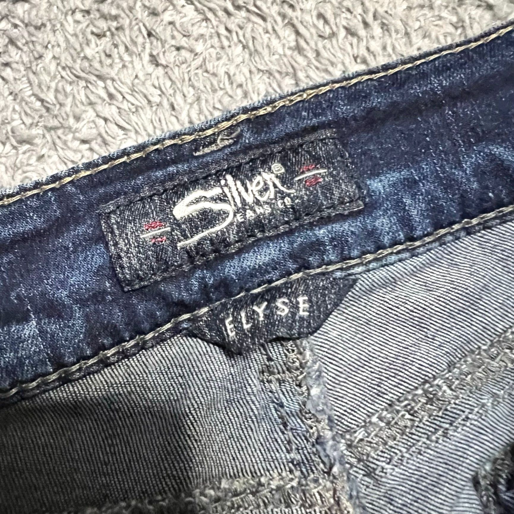 Silver Jeans Co. Silver Jeans Elyse Boot Blue Western Contrast Stitch Womens 30 Regular 34x32.5 Bootcut Jeans Women Size 30" / US 8 / IT 44 - 5 Thumbnail