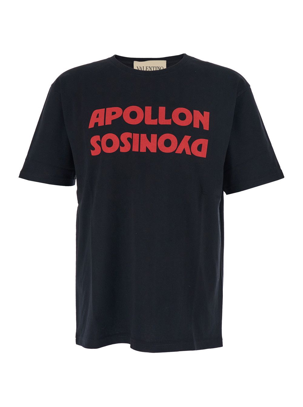 Valentino Black Crewneck T-Shirt with Print on the Front in Cotton Man Size US S / EU 44-46 / 1 - 1 Thumbnail