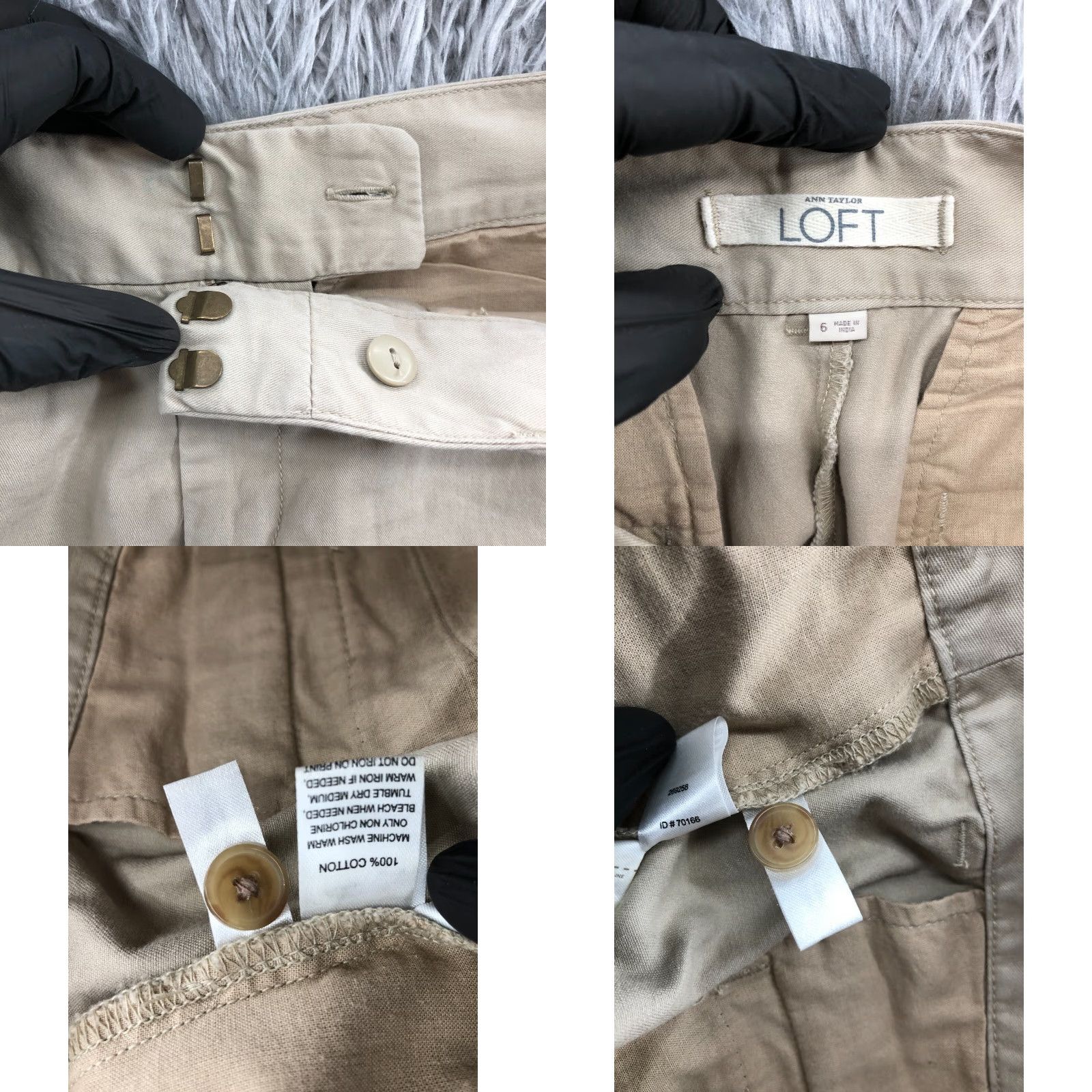 Loft LOFT Chino Shorts Womens Size 6 Mid Rise Beige Medium Wash Denim 5-Pocket Clean Flaw Hook Eye Adjustable Size 28" / US 6 / IT 42 - 8 Thumbnail