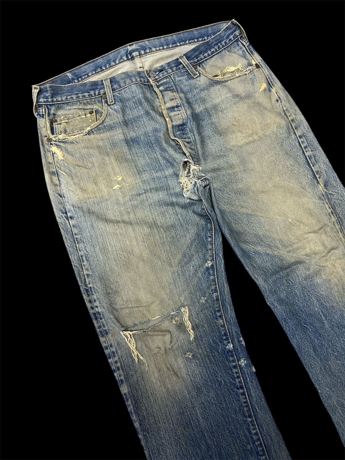 Levi's Vintage Clothing VINTAGE 501 REDLINE (RINDEM) RIPPED DISTRESSED DENIM PANT Size US 38 / EU 54 - 4 Thumbnail