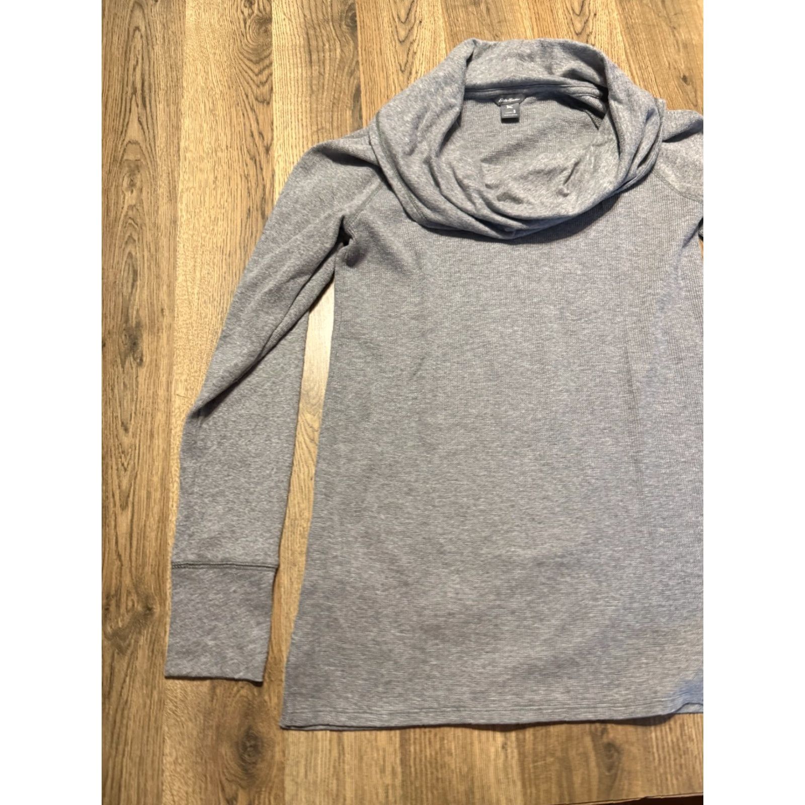 Eddie Bauer Eddie Bauer Shirt Women's Small Gray Long Sleeve Turtleneck Pullover Casual Knit Cotton Modern Basic (Size: S) Mens? Girls? Wait. Size S / US 4 / IT 40 - 3 Thumbnail