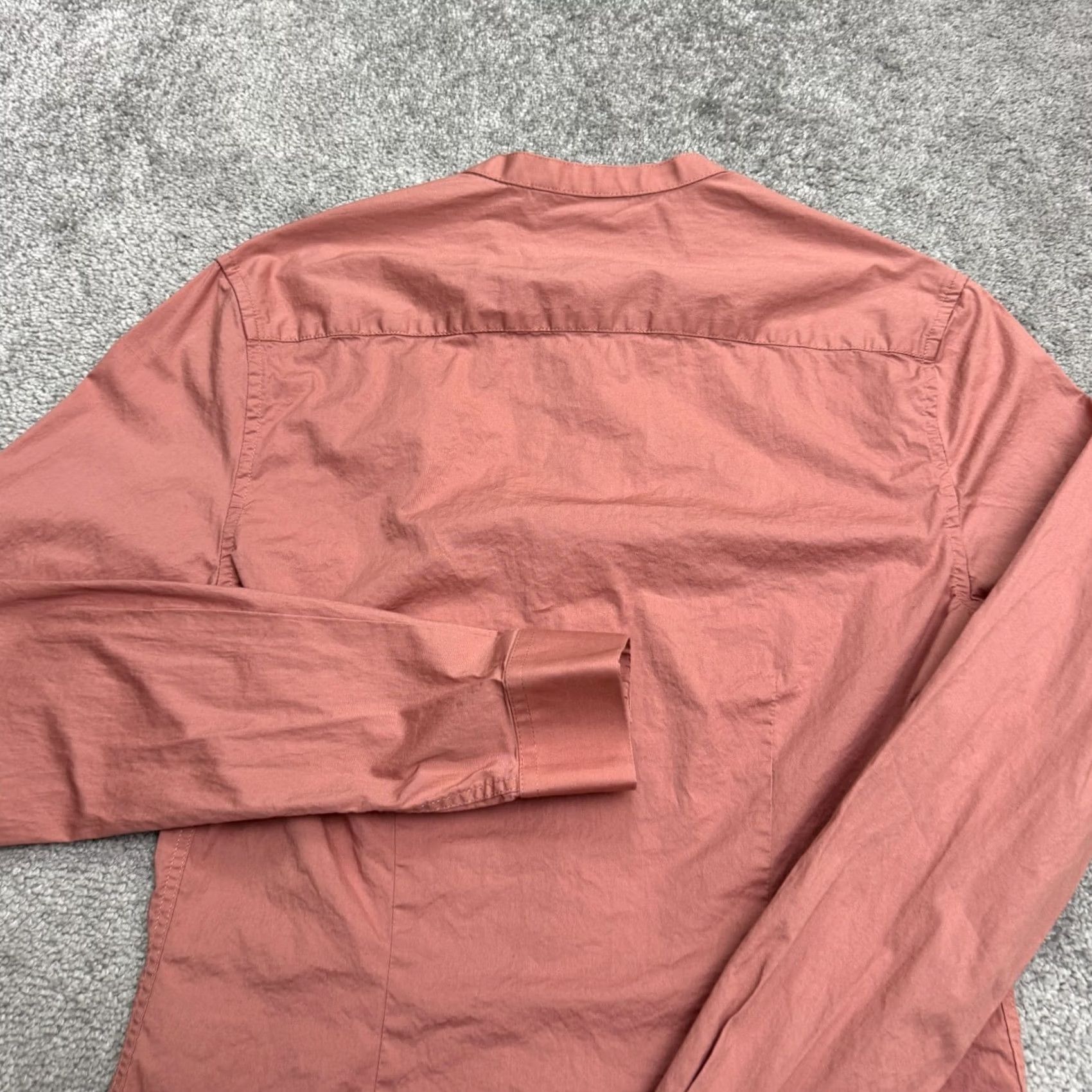 Asos ASOS Band Collar Shirt Mens Small Pink Long Sleeve Cotton Top Button Down Size US S / EU 44-46 / 1 - 4 Thumbnail